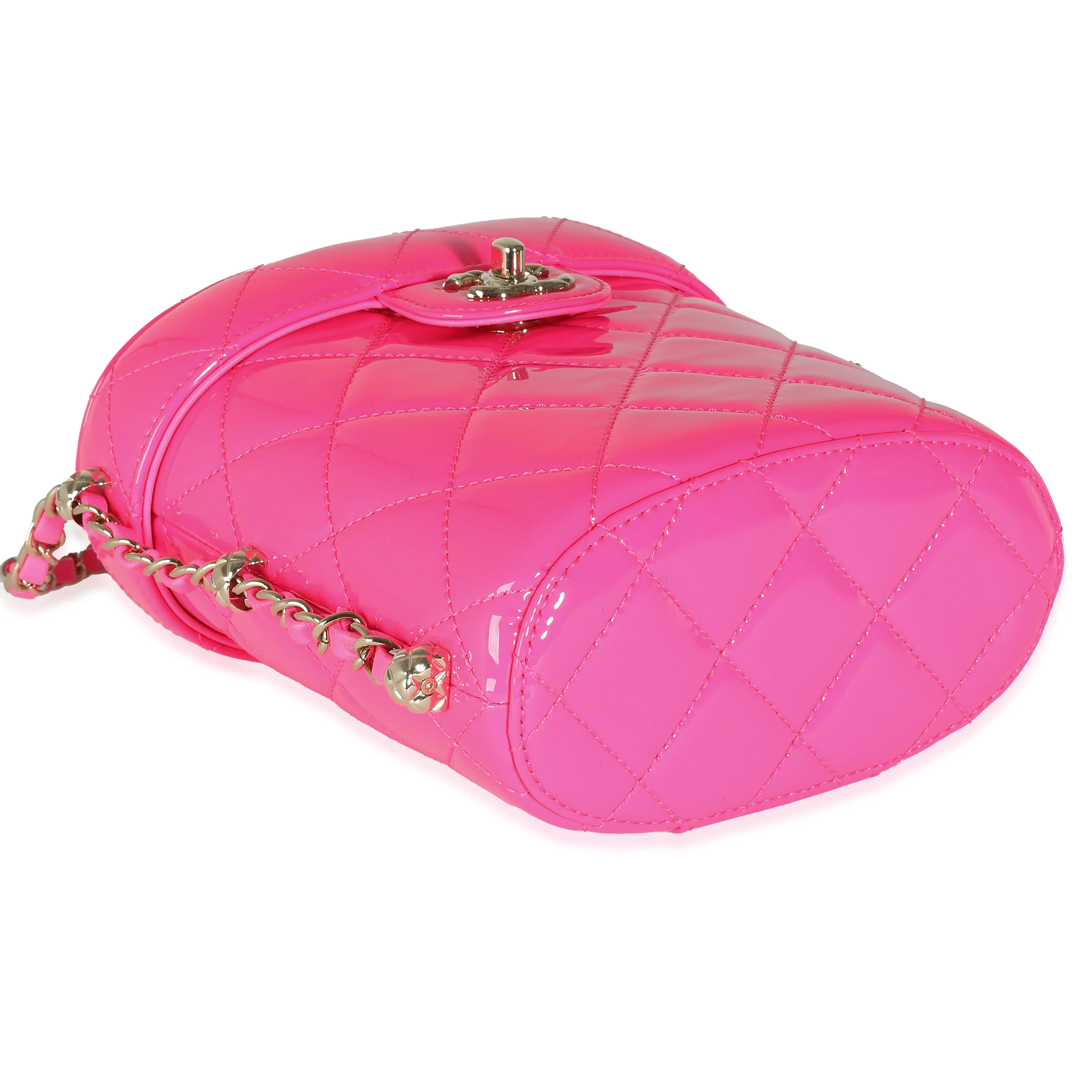 Chanel 23C Neon Pink Quilted Patent Vanity Case - Image 7