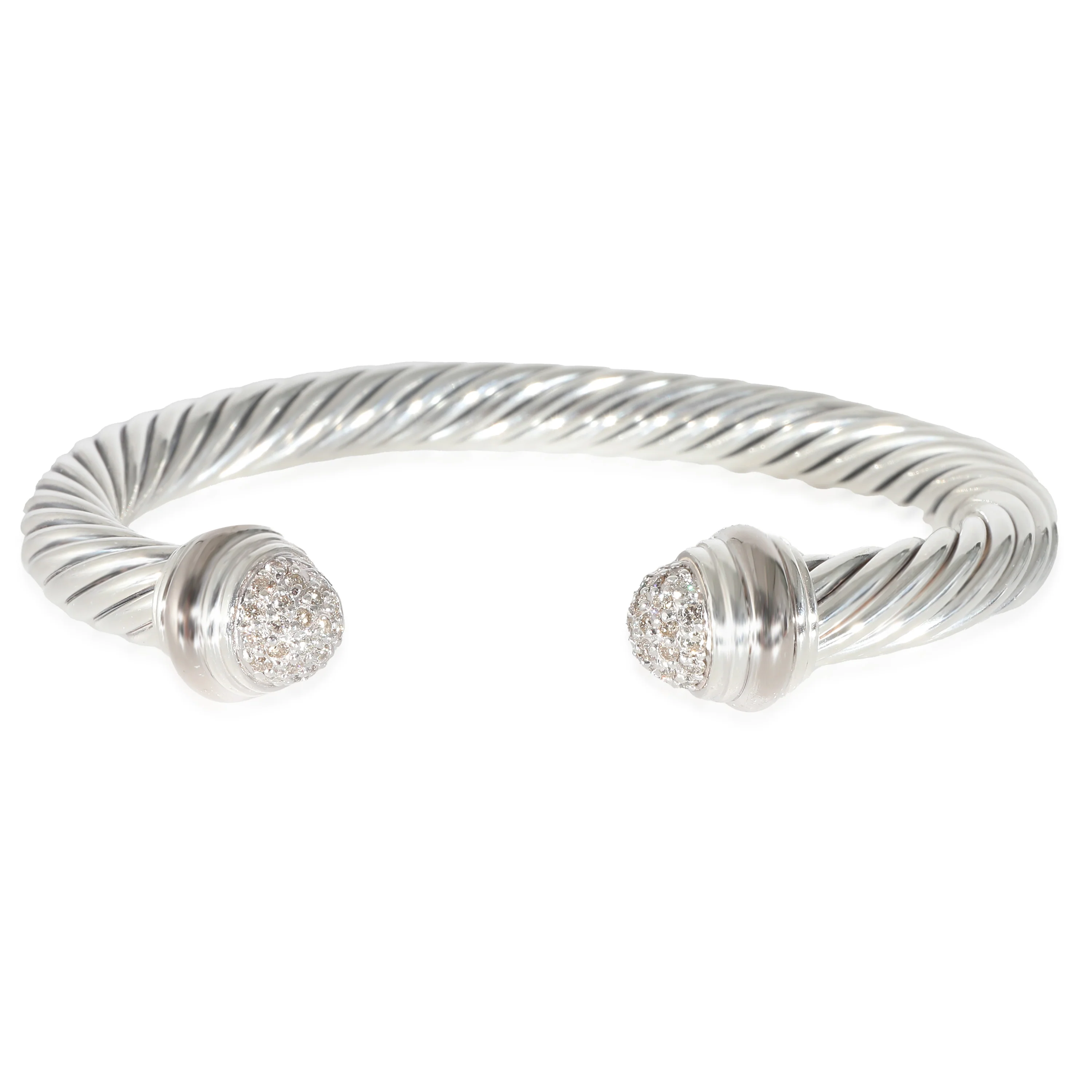 David Yurman Cable Classic Bracelet in Sterling Silver 0.34 CTW