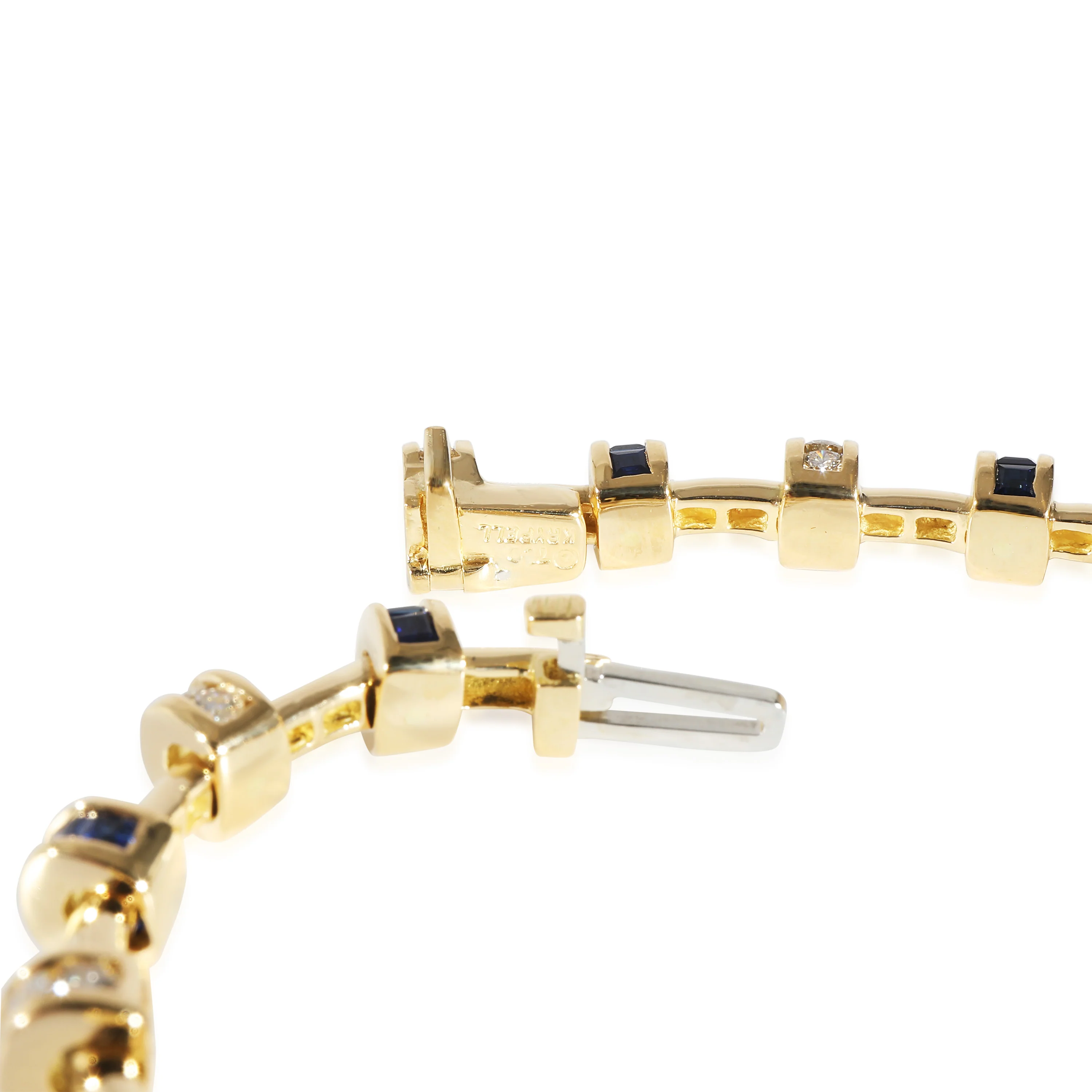 Charles Krypell Vintage Sapphire Bracelet in 18k Yellow Gold Blue 1.94 CTW - Image 5