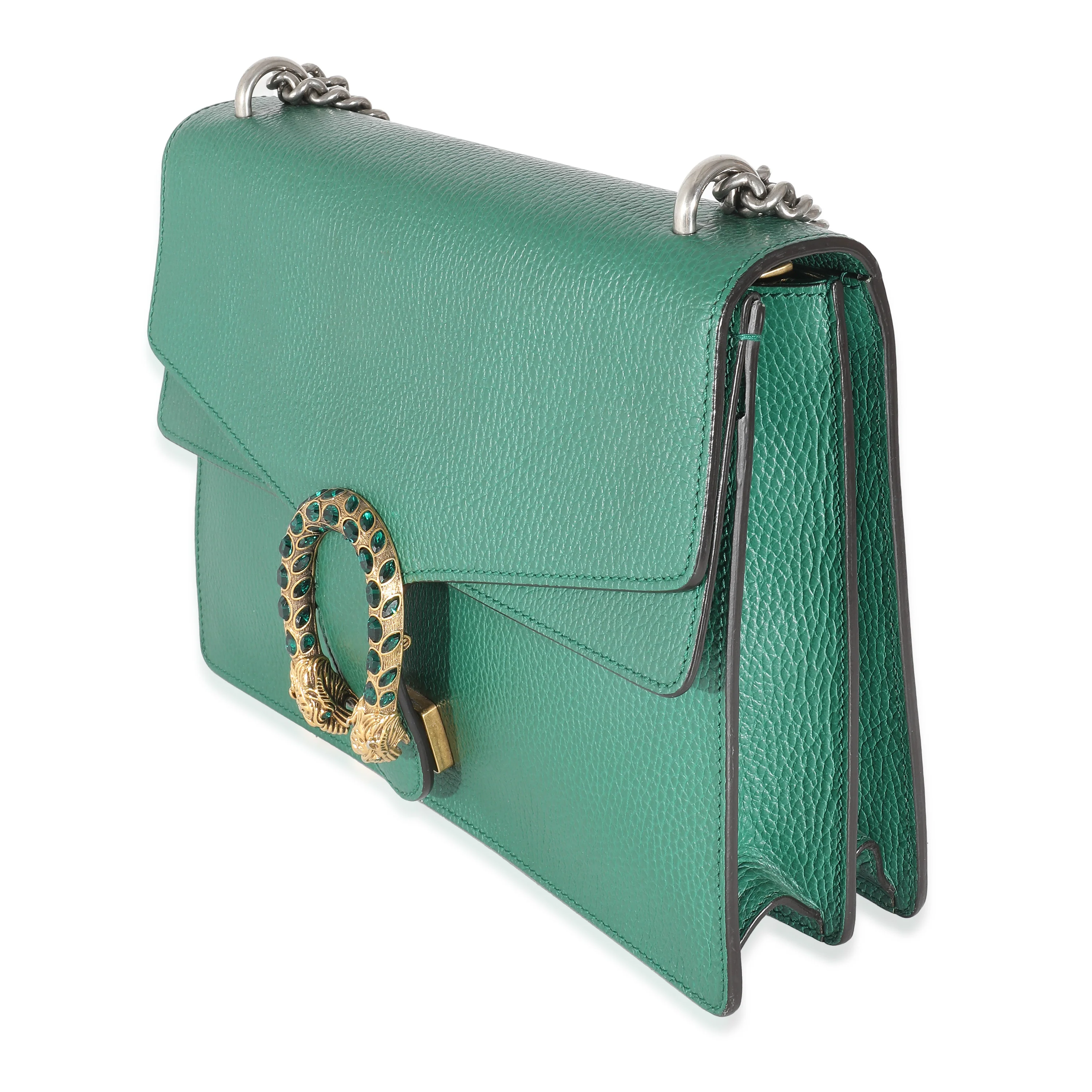 Gucci Emerald Green Pebbled Leather Medium Dionysus - Image 2