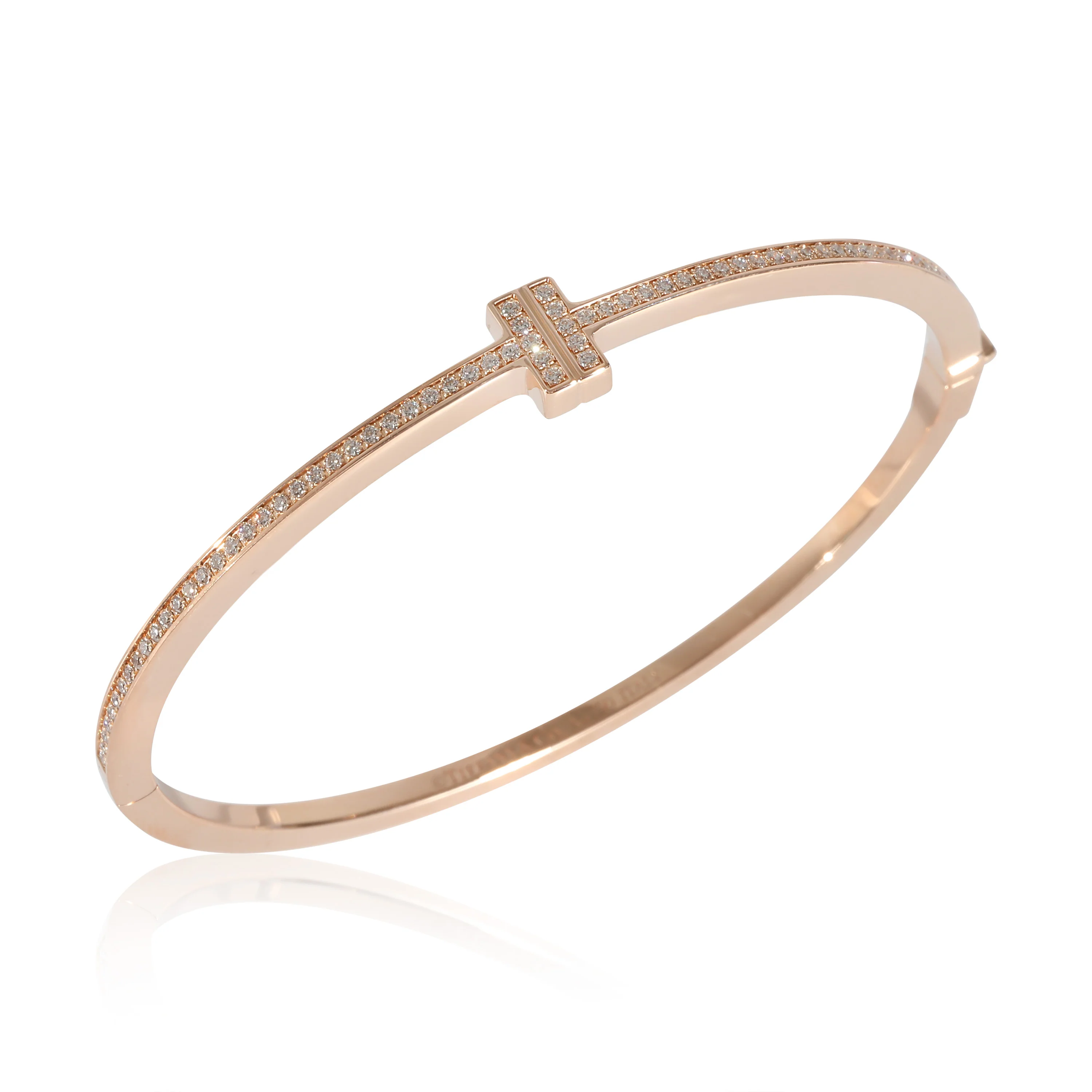 Tiffany T Hinged Bracelet in 18k Rose Gold 0.33 CTW - Image 3