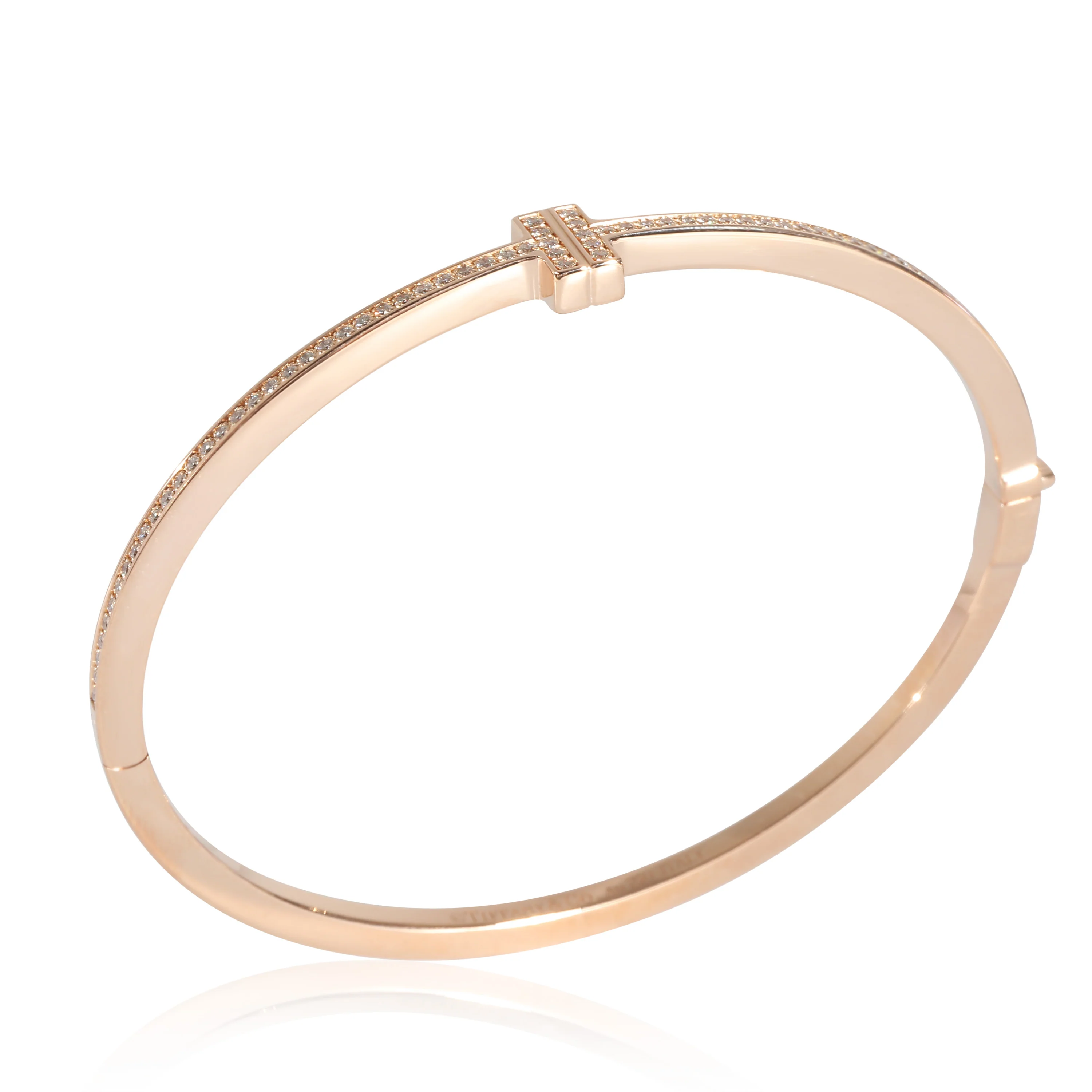 Tiffany T Hinged Bracelet in 18k Rose Gold 0.33 CTW - Image 6