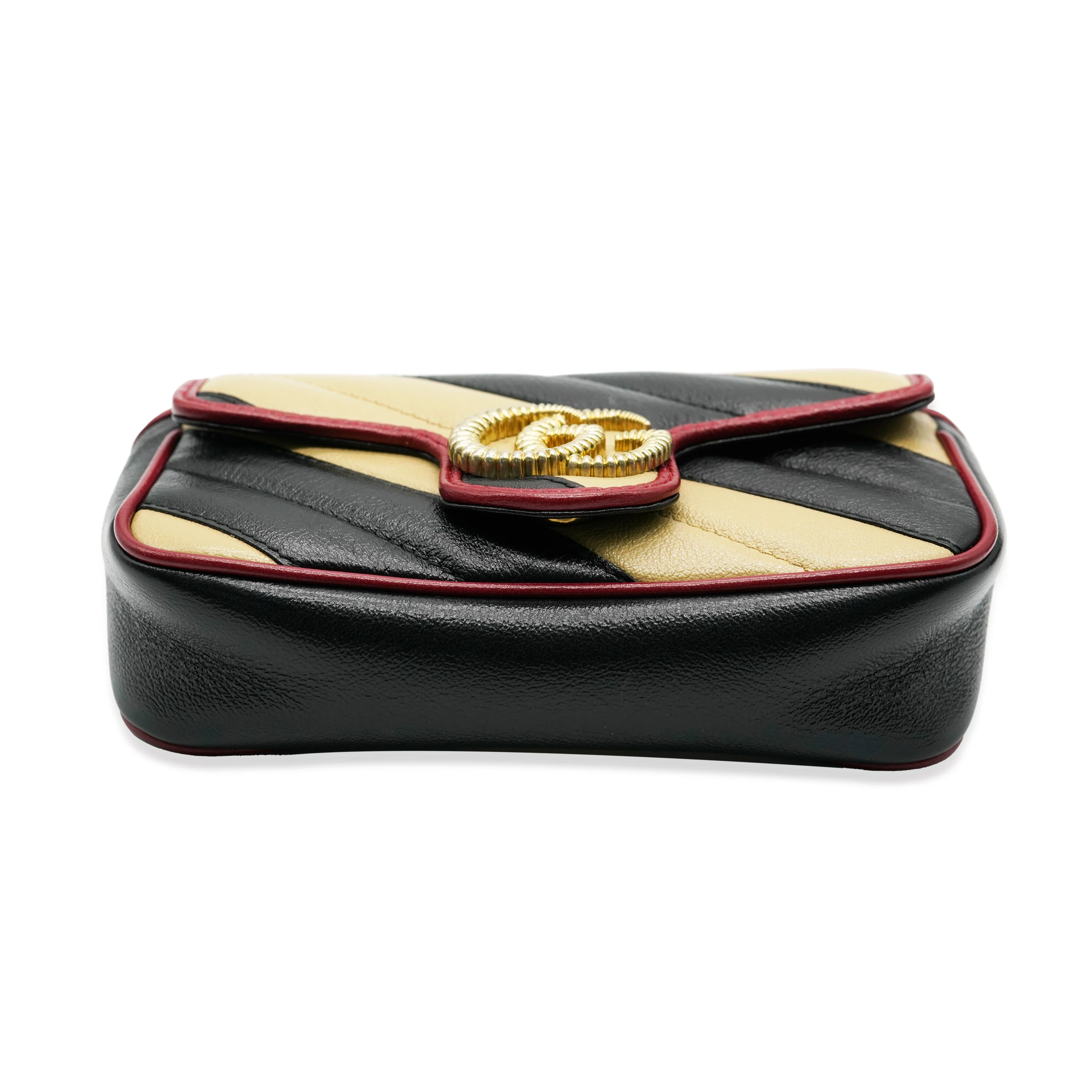 Black Beige Calfskin Torchon GG Marmont Super Mini Bag - Image 3