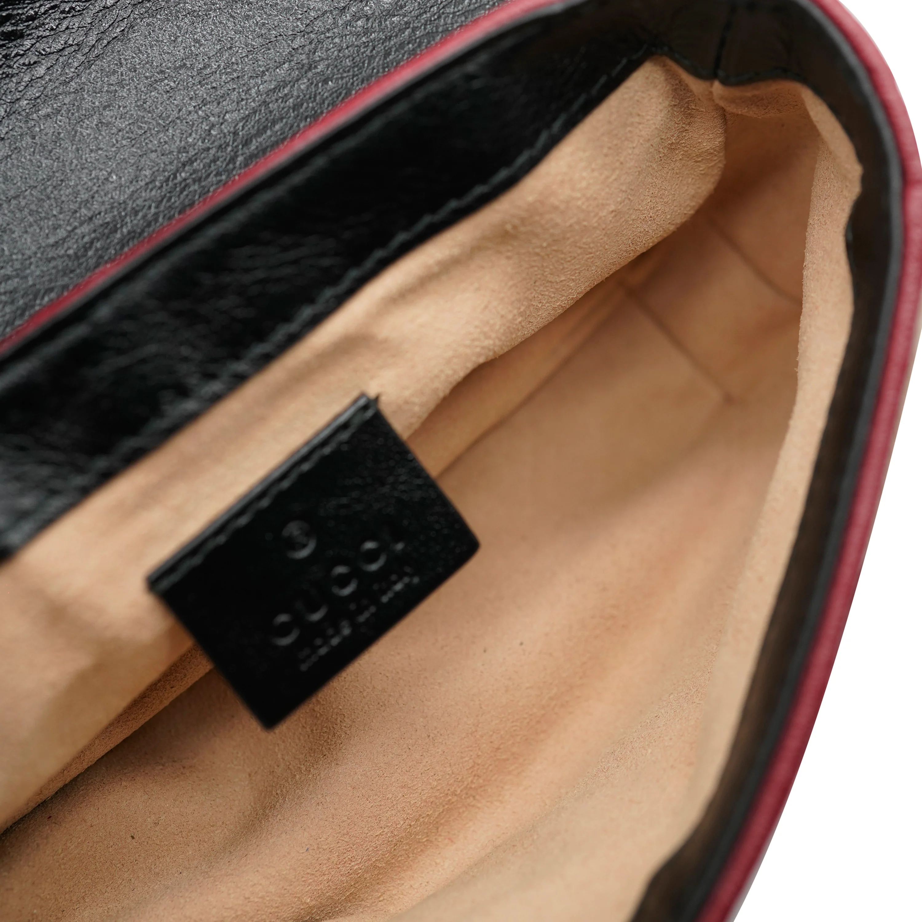 Black Beige Calfskin Torchon GG Marmont Super Mini Bag - Image 6