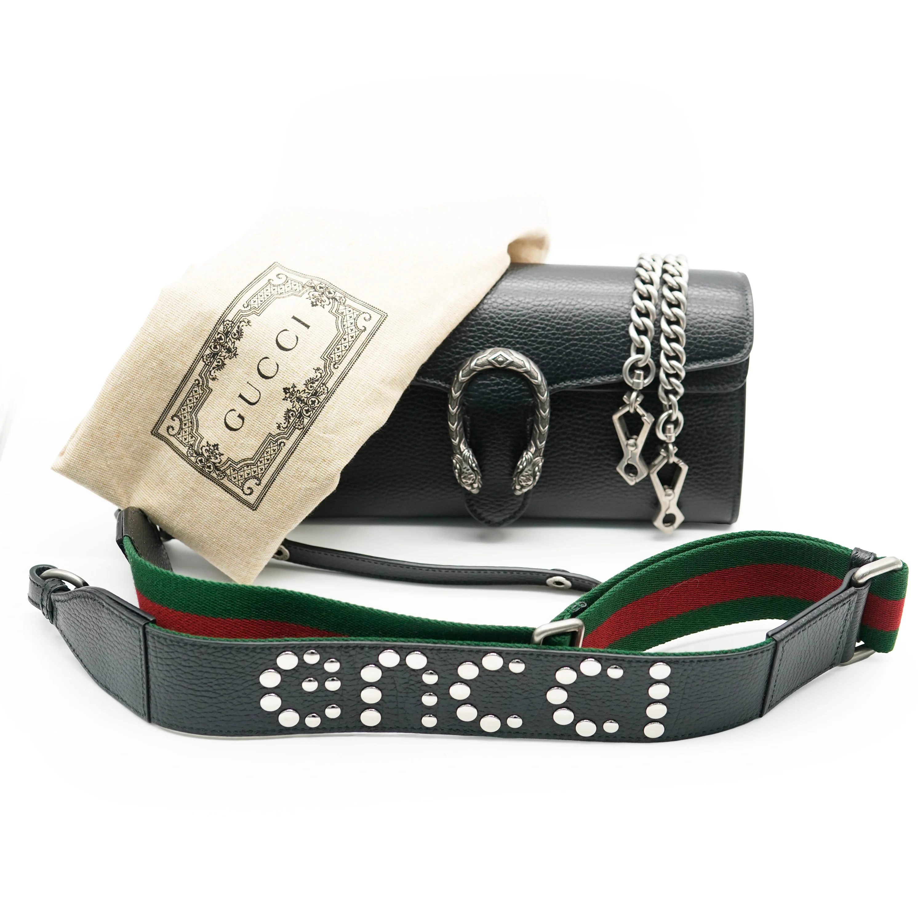 Black Dollar Calfskin Web Small Dionysus - Image 10