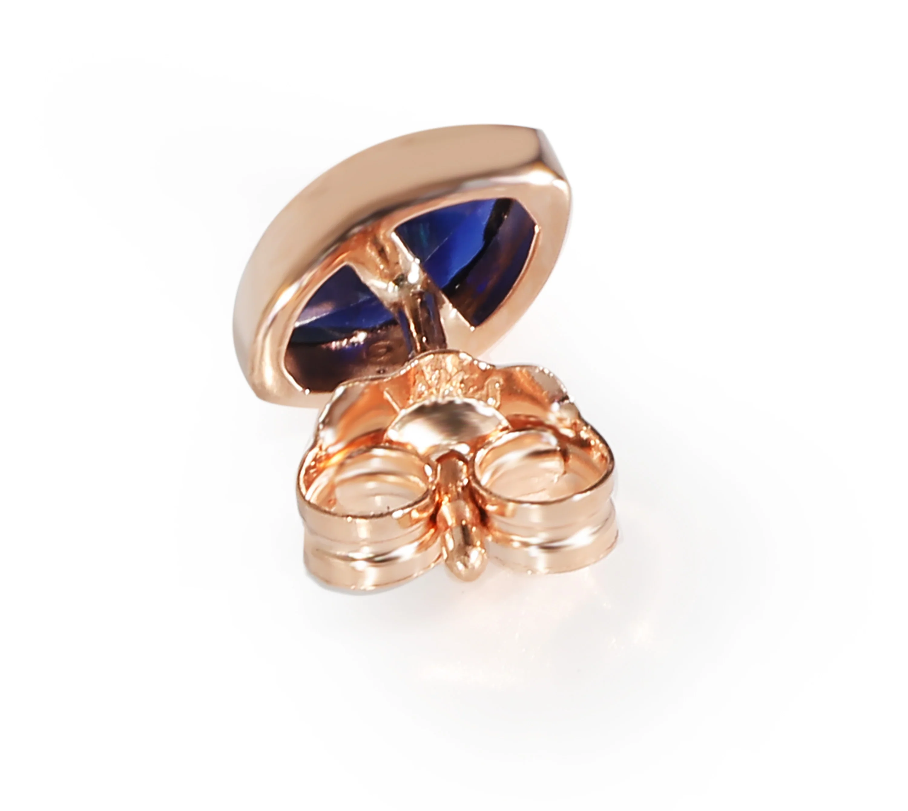 Marquise Shaped Lab Created Sapphire Single Stud in 14K Rose Gold 0.28 Ct - Image 3