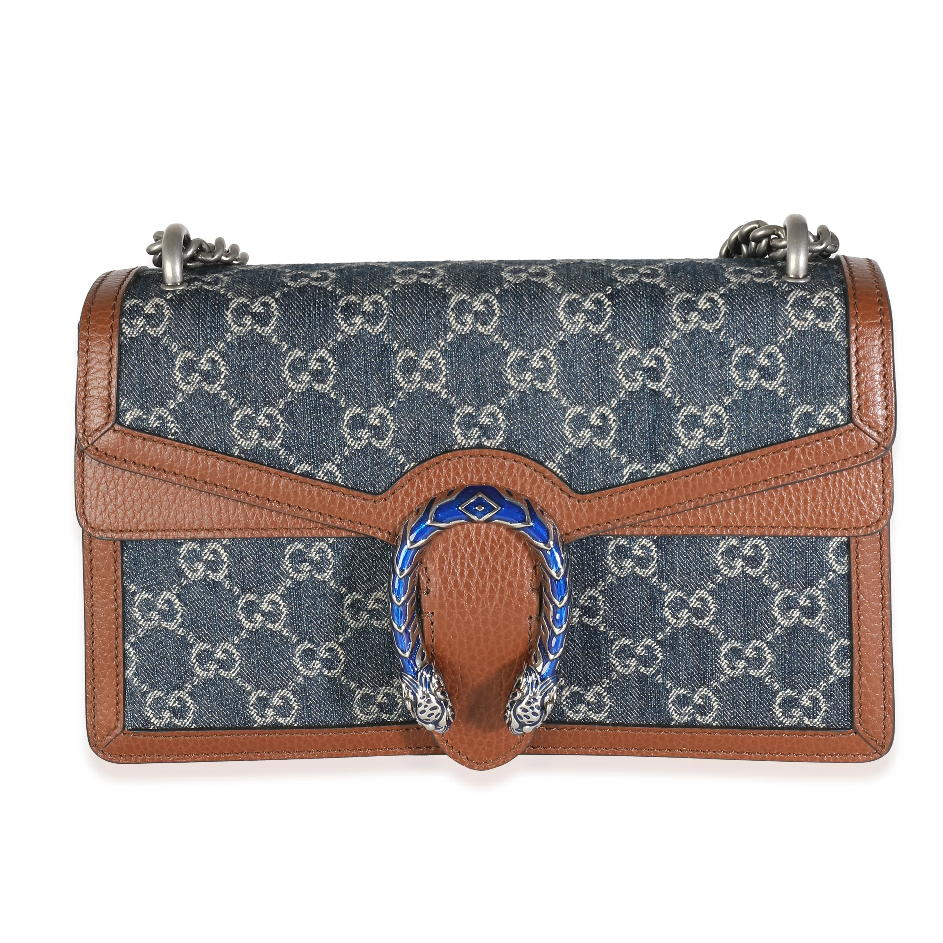Gucci Blue Tea Cuir New Denim Dollar Calfskin GG Small Dionysus