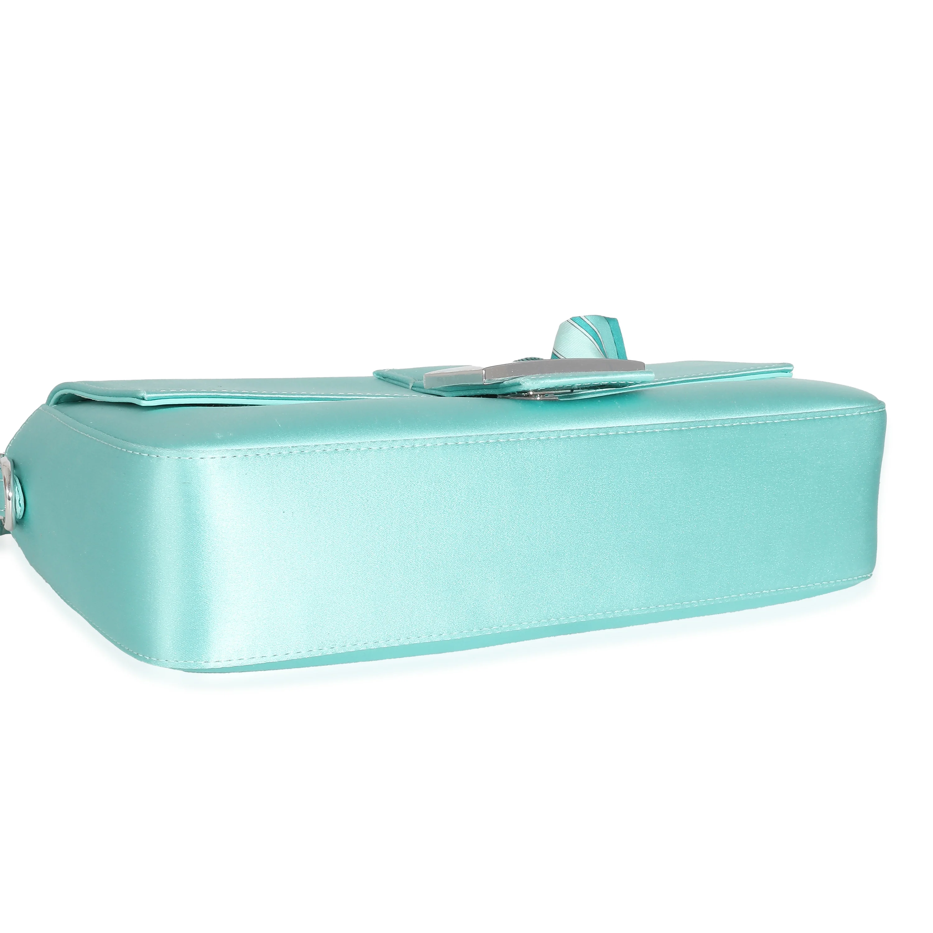 Fendi x Tiffany & Co Blue Silk Medium Baguette - Image 6