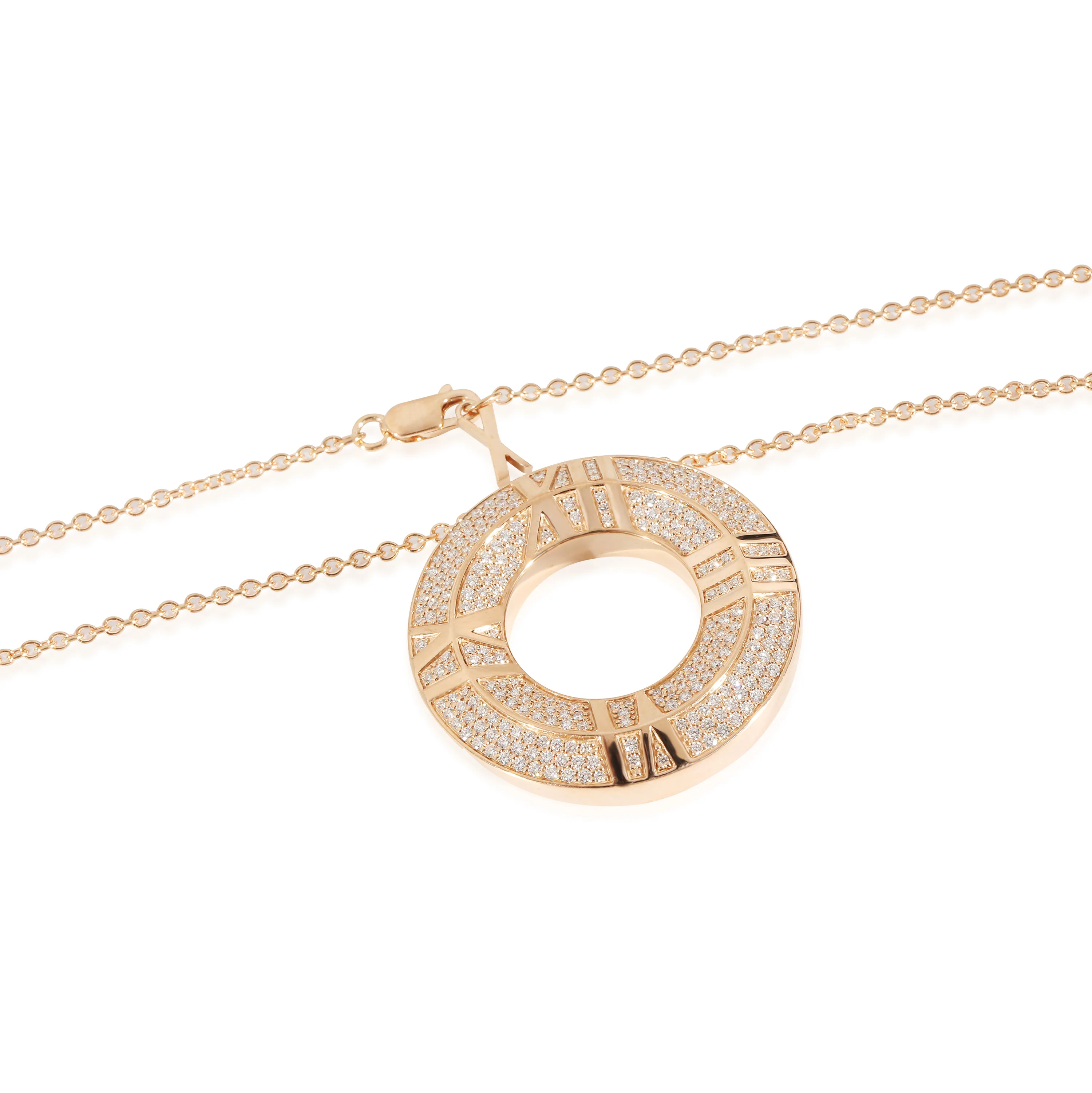 Tiffany & Co. Atlas Pave Diamond Pendant in 18k Rose Gold 0.57 CTW - Image 3