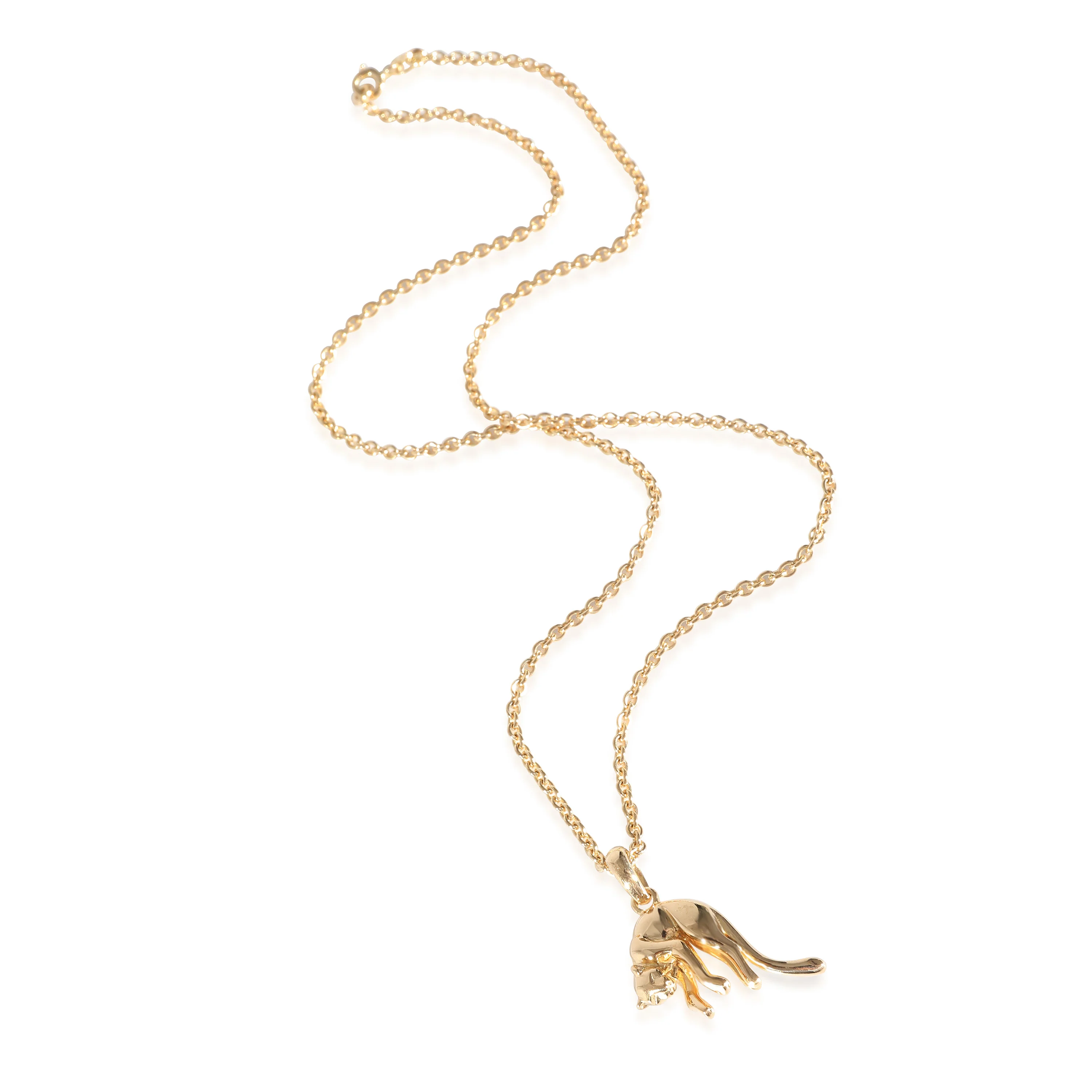 Cartier Vintage Panthere Pendant on a Chain in 18k Yellow Gold - Image 2