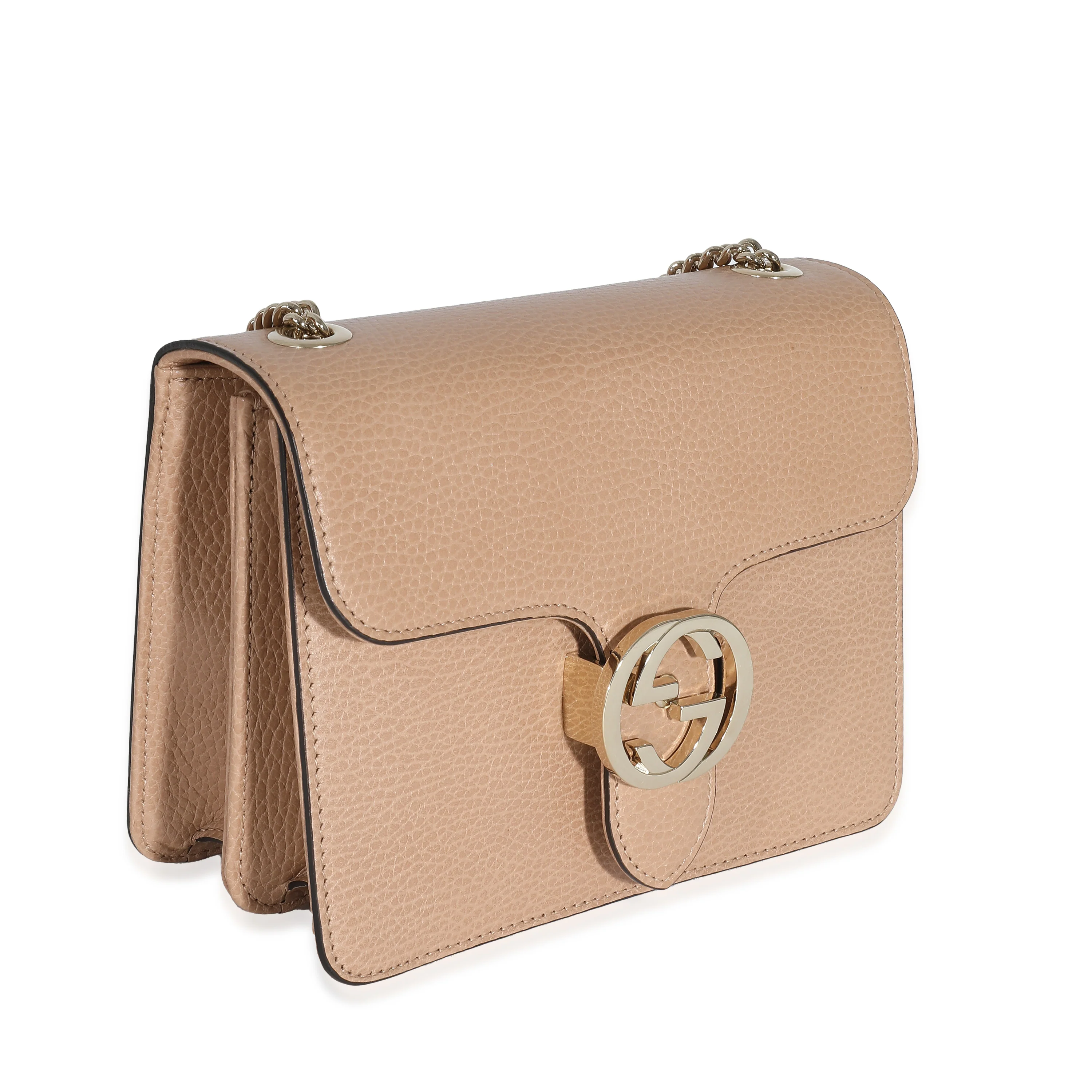 Gucci Brown Leather Interlocking GG Dollar Chain Bag - Image 2
