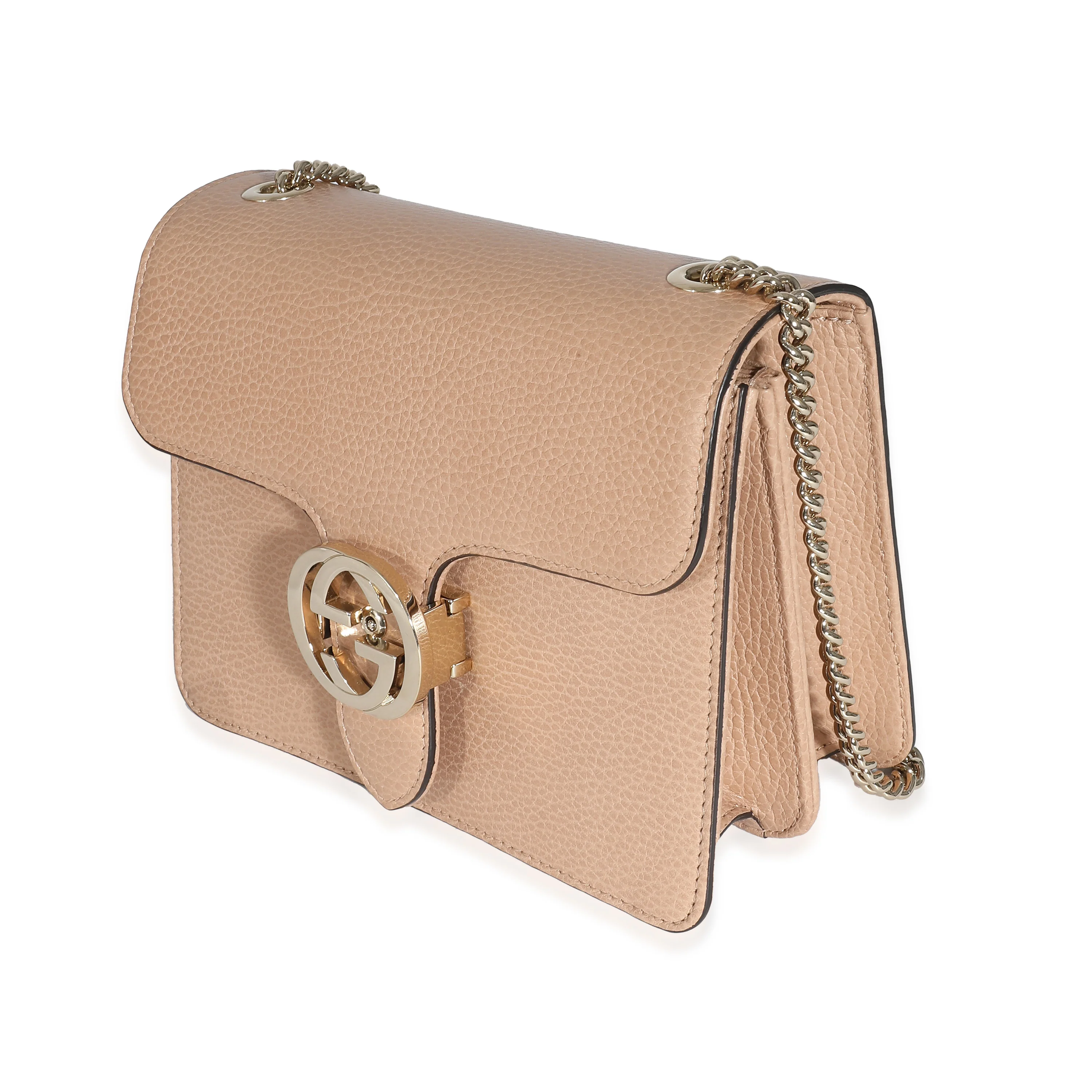 Gucci Brown Leather Interlocking GG Dollar Chain Bag - Image 4