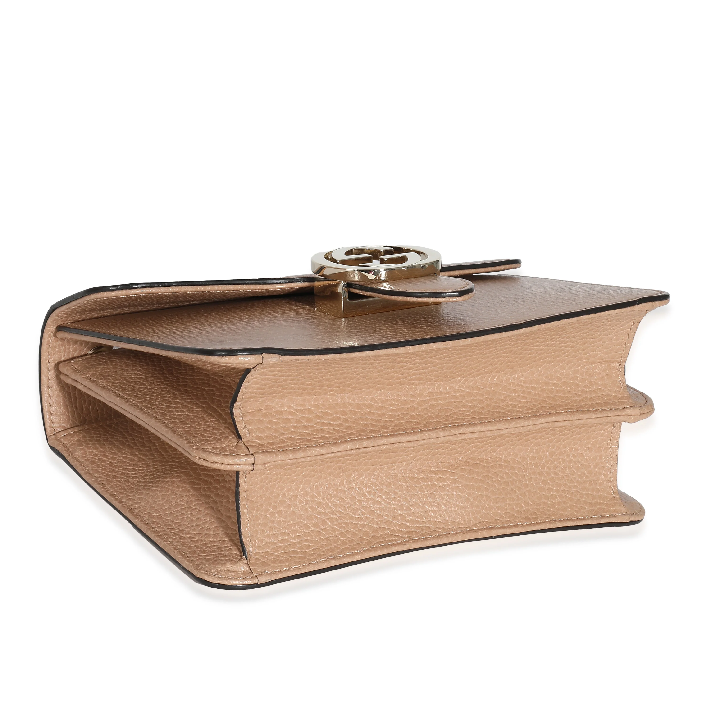 Gucci Brown Leather Interlocking GG Dollar Chain Bag - Image 6