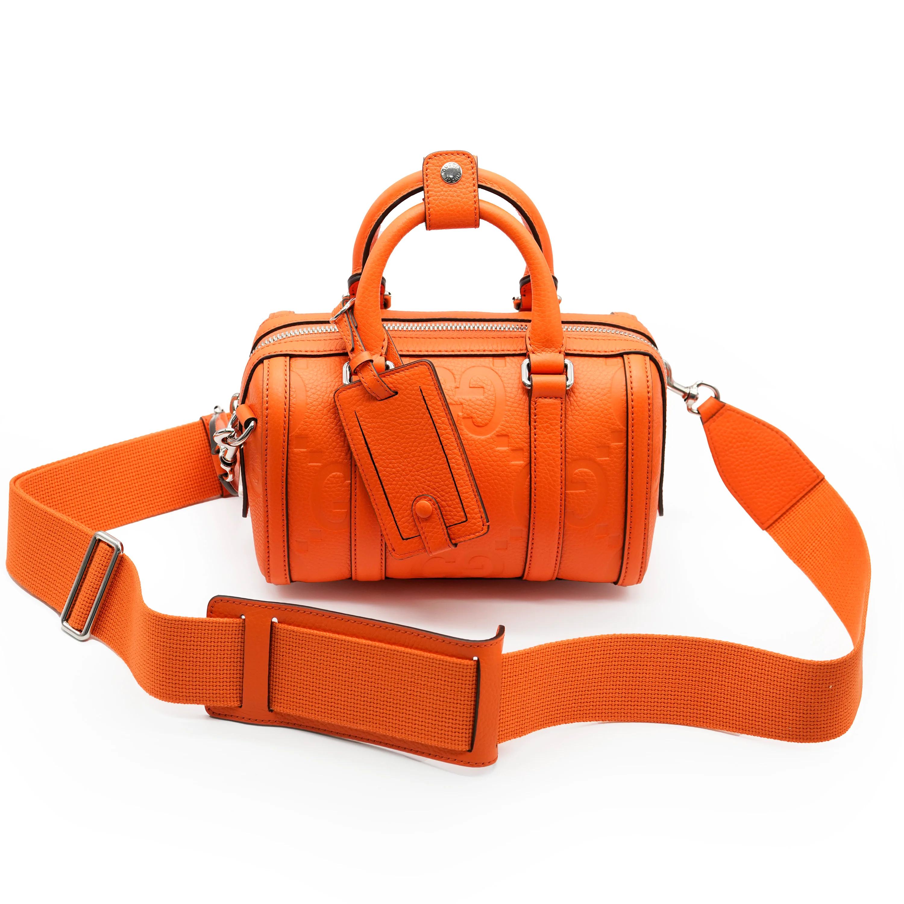 Gucci Orange Calfskin Jumbo GG Mini Duffle - Image 3
