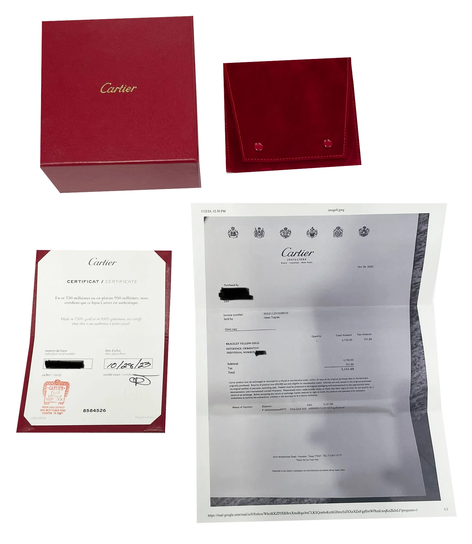 Cartier Love Bracelet, Small Model in 18k Yellow Gold - Image 4