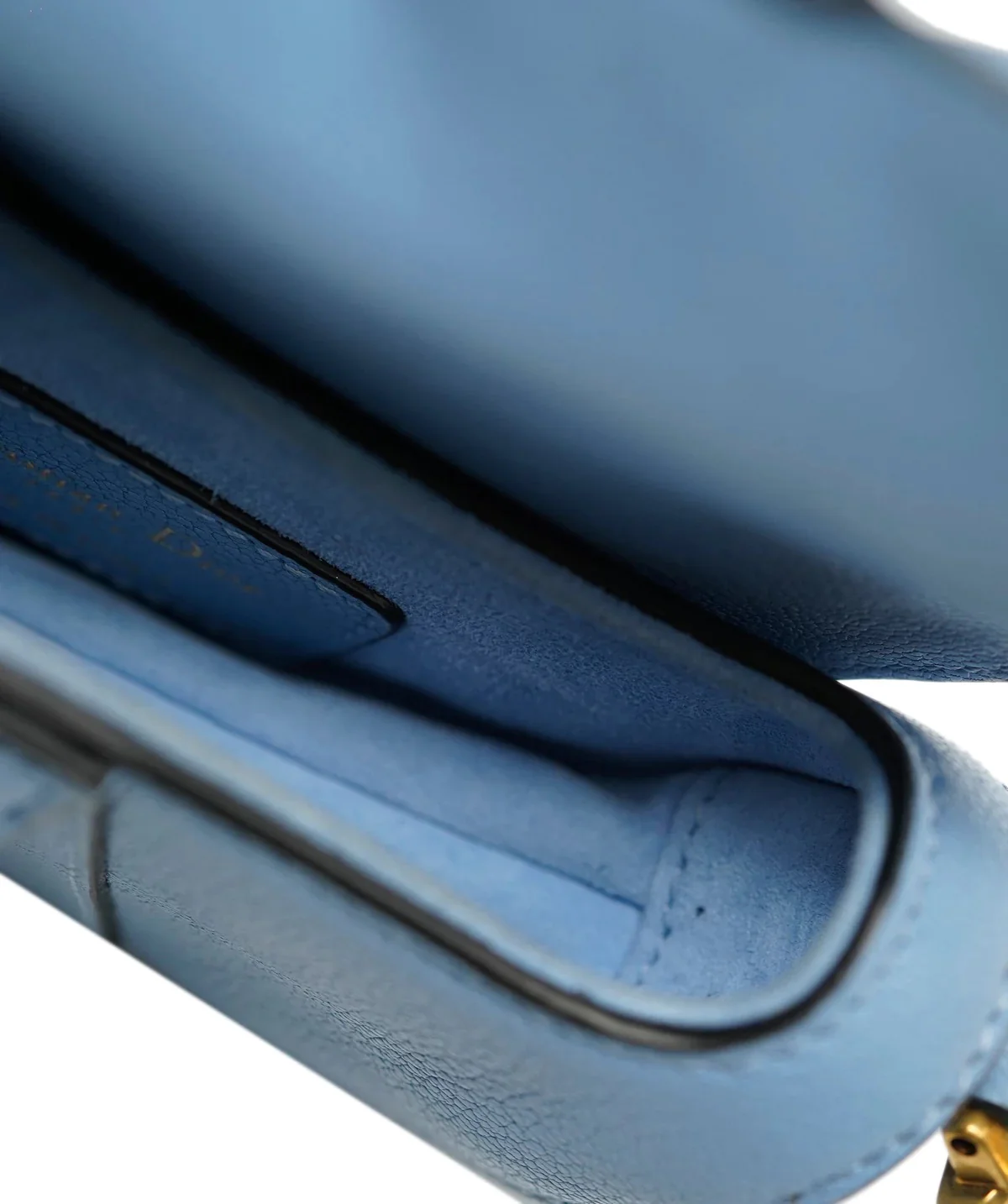 Christian Dior Cornflower Blue Goatskin Micro Saddle Bag - Image 6