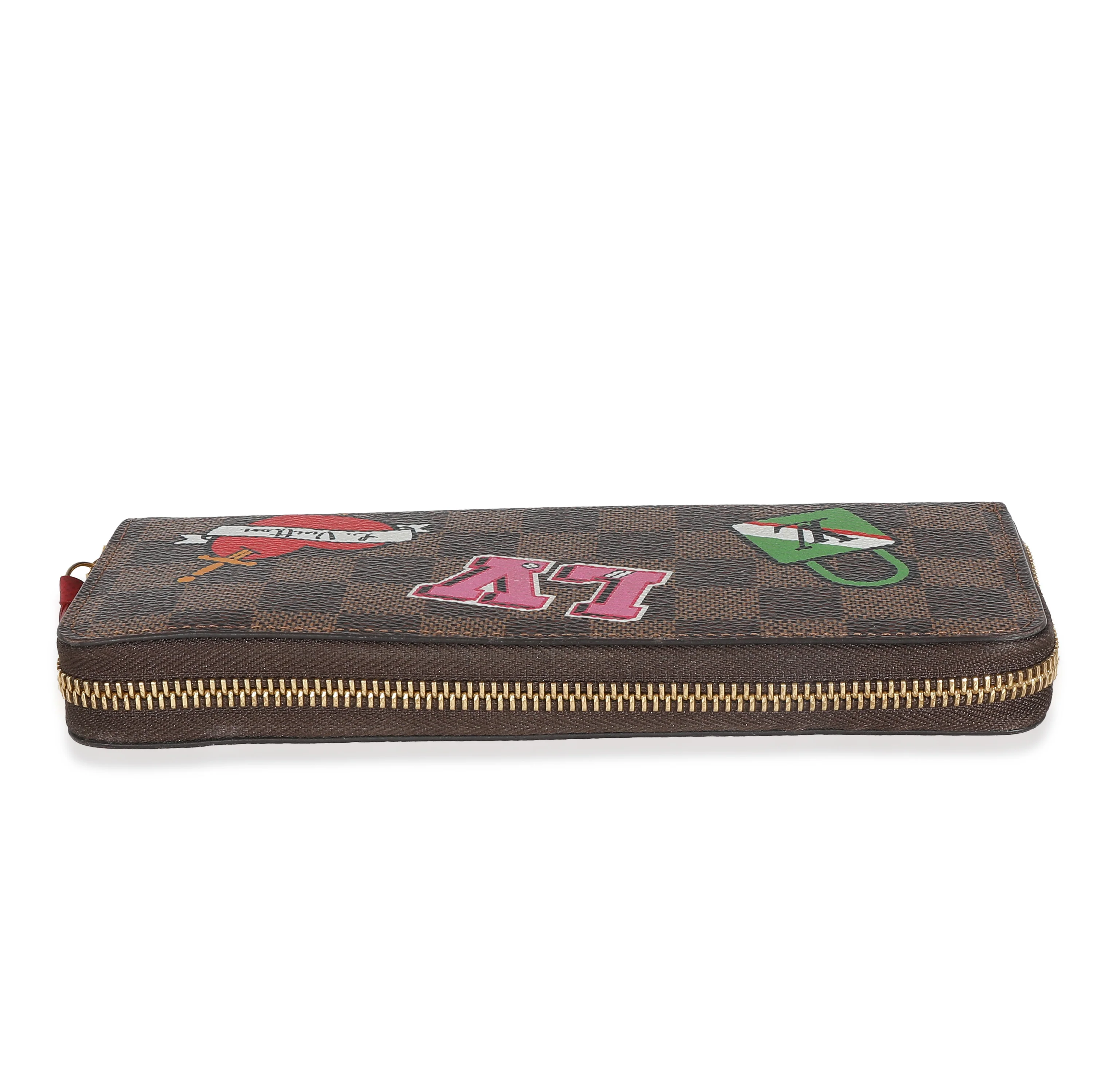 Louis Vuitton Damier Ebene Canvas Patches Clemence Wallet - Image 6