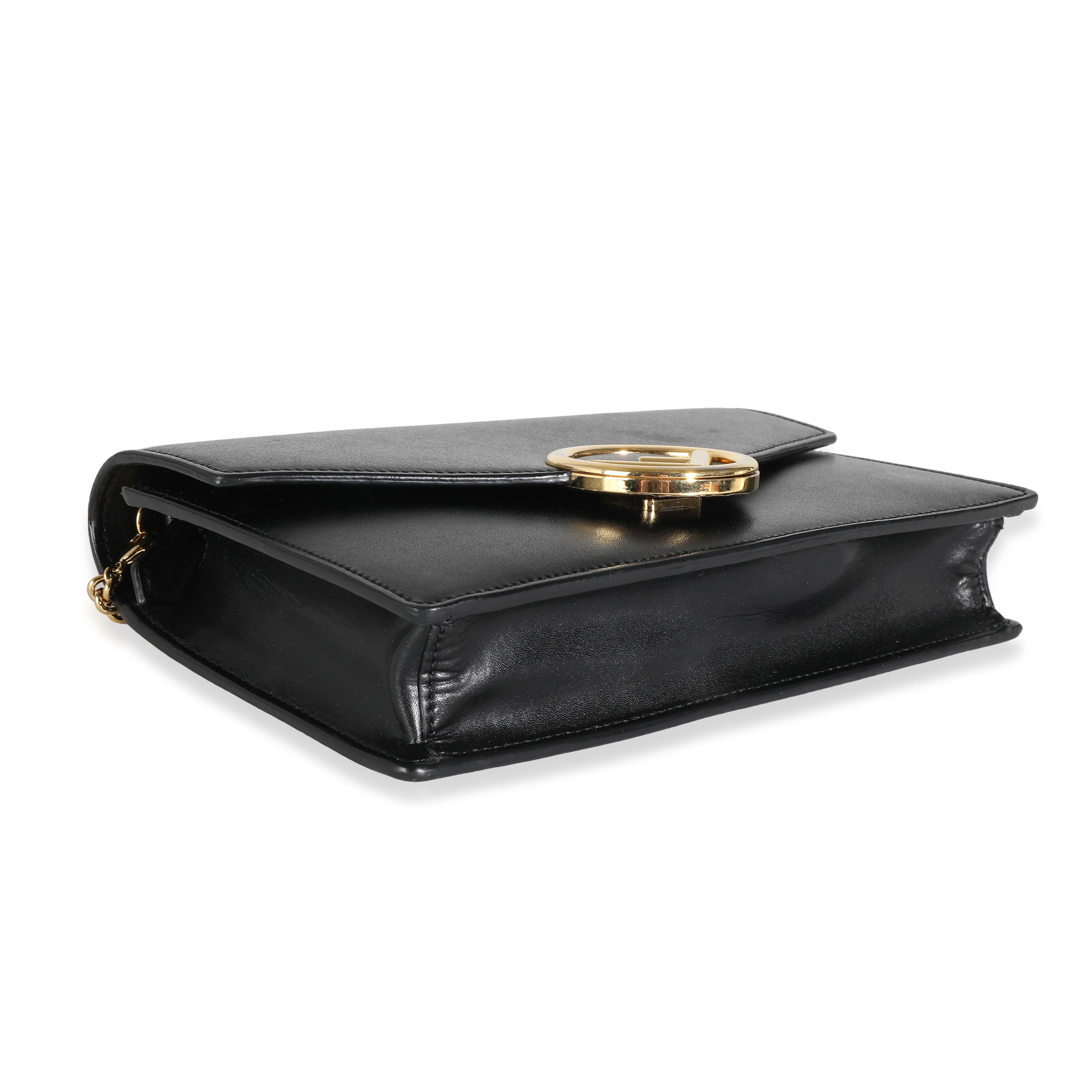 Black Leather F is Fendi Wallet On Chain - Image 6