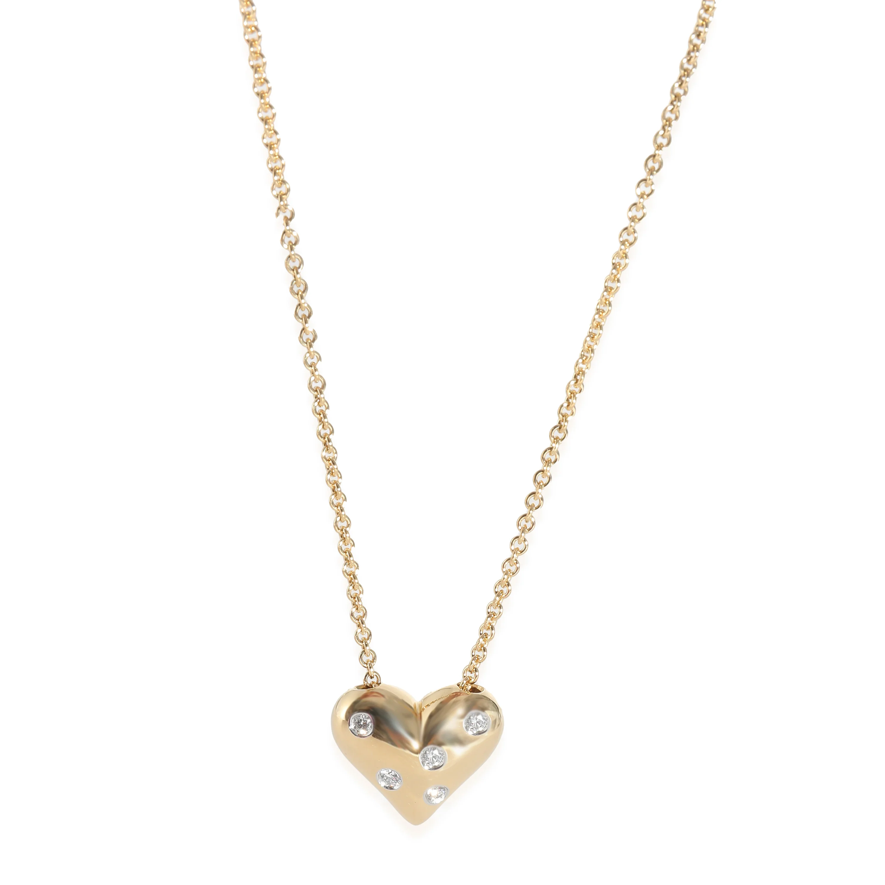 Etoile Heart Pendant in 18k Yellow Gold/Platinum 0.15 CTW