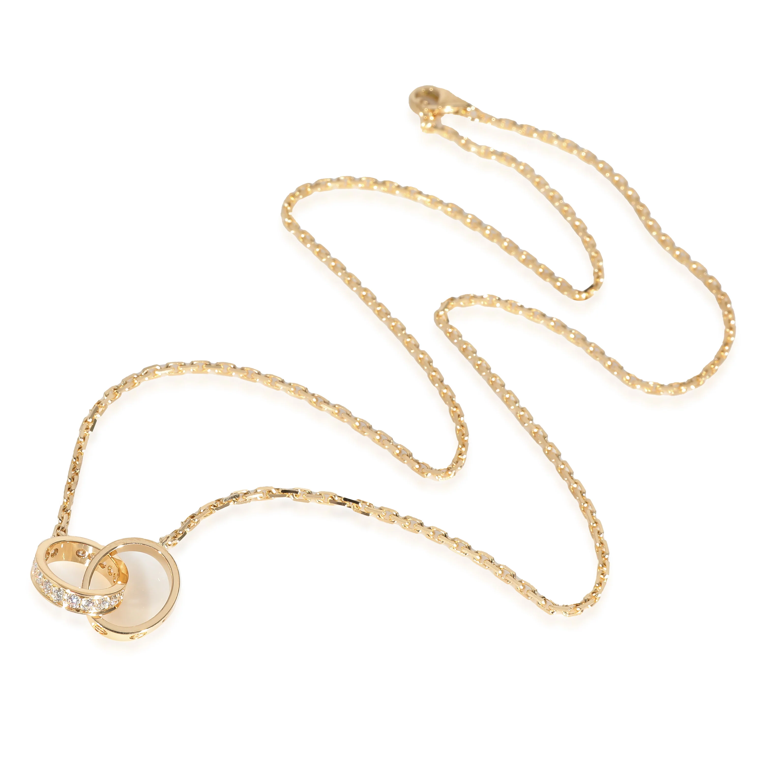 Cartier Love Interlocking Circle Necklace in 18k Yellow Gold 0.22 CTW - Image 2