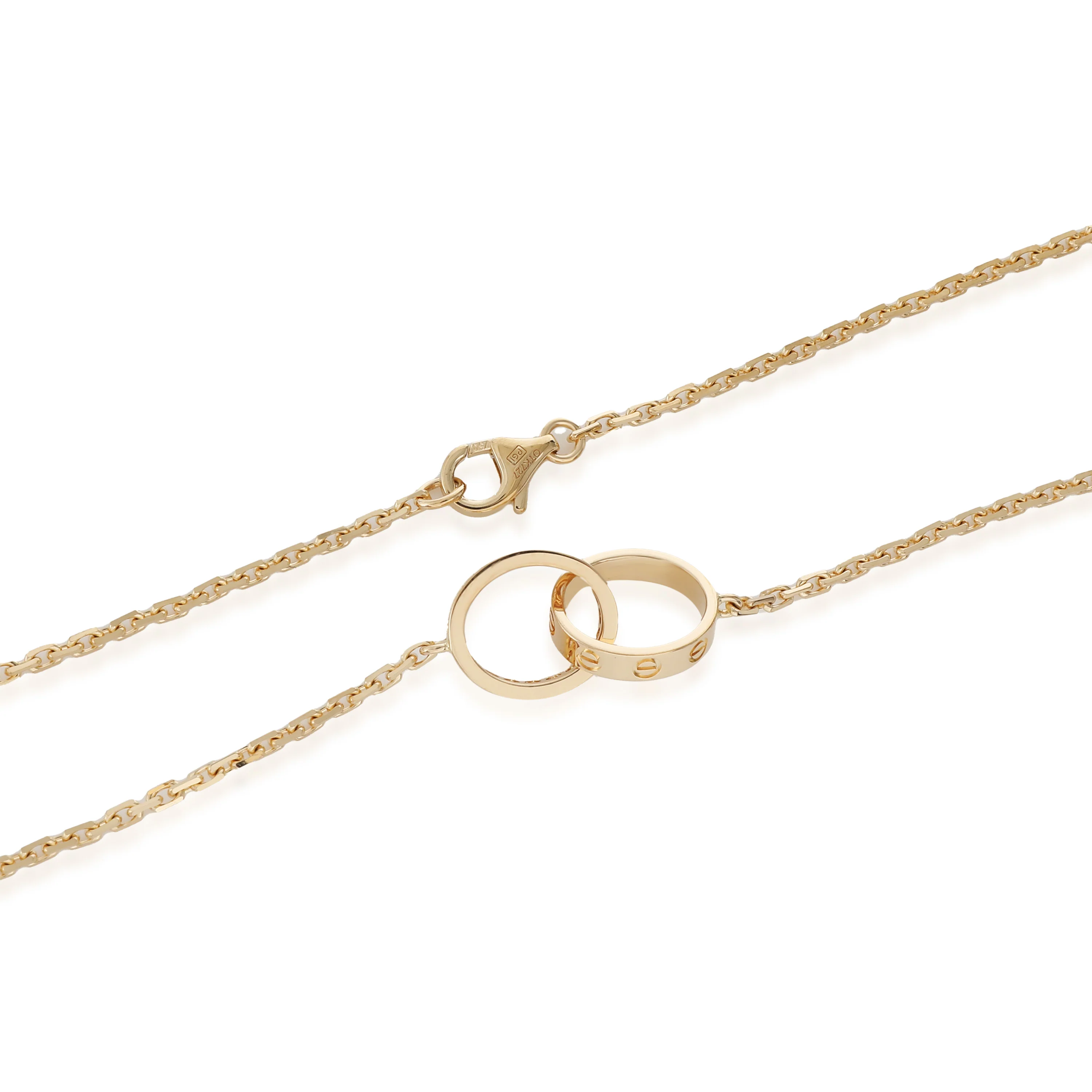 Cartier Love Interlocking Circle Necklace in 18k Yellow Gold 0.22 CTW - Image 3