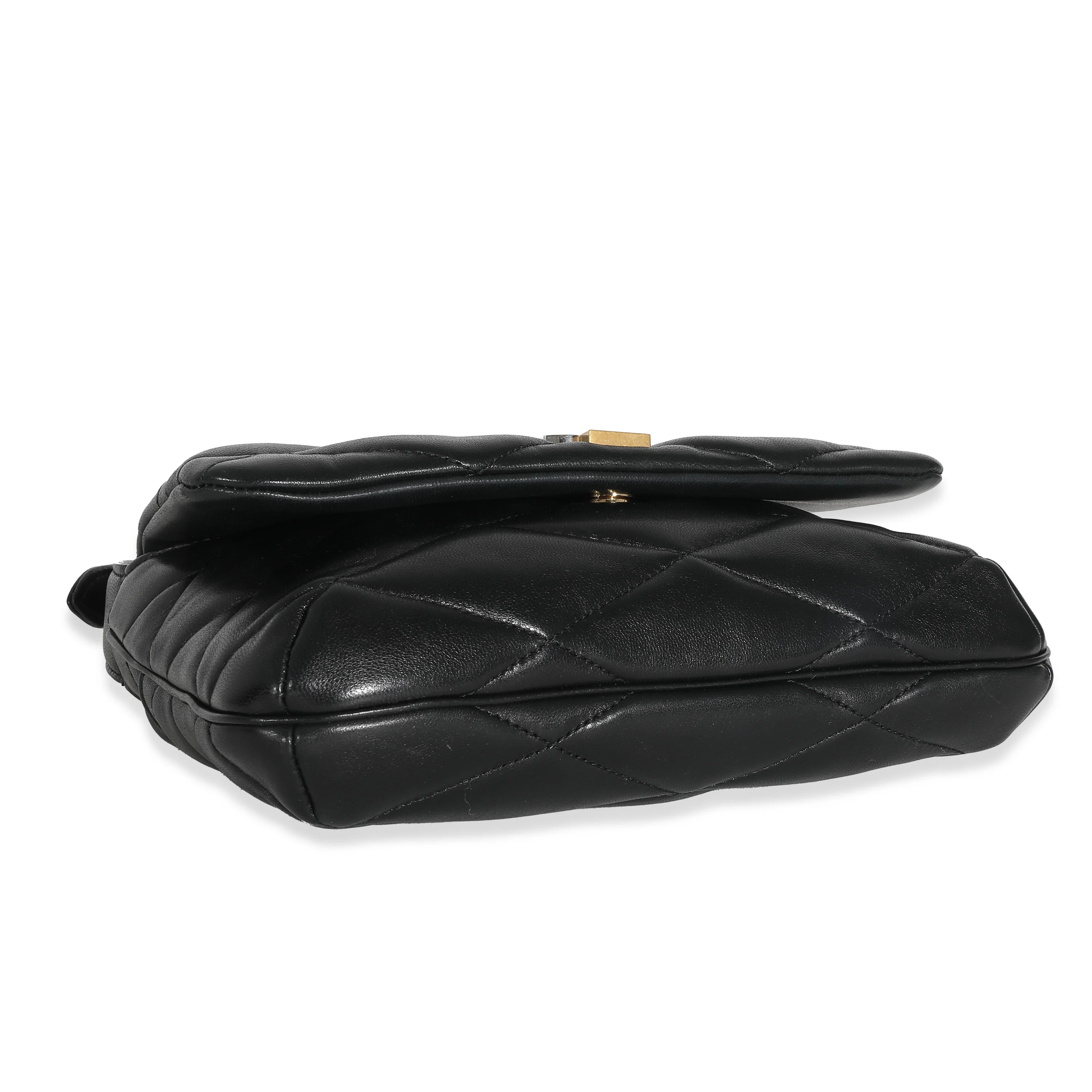 Black Quilted Lambskin Le 57 Hobo - Image 4