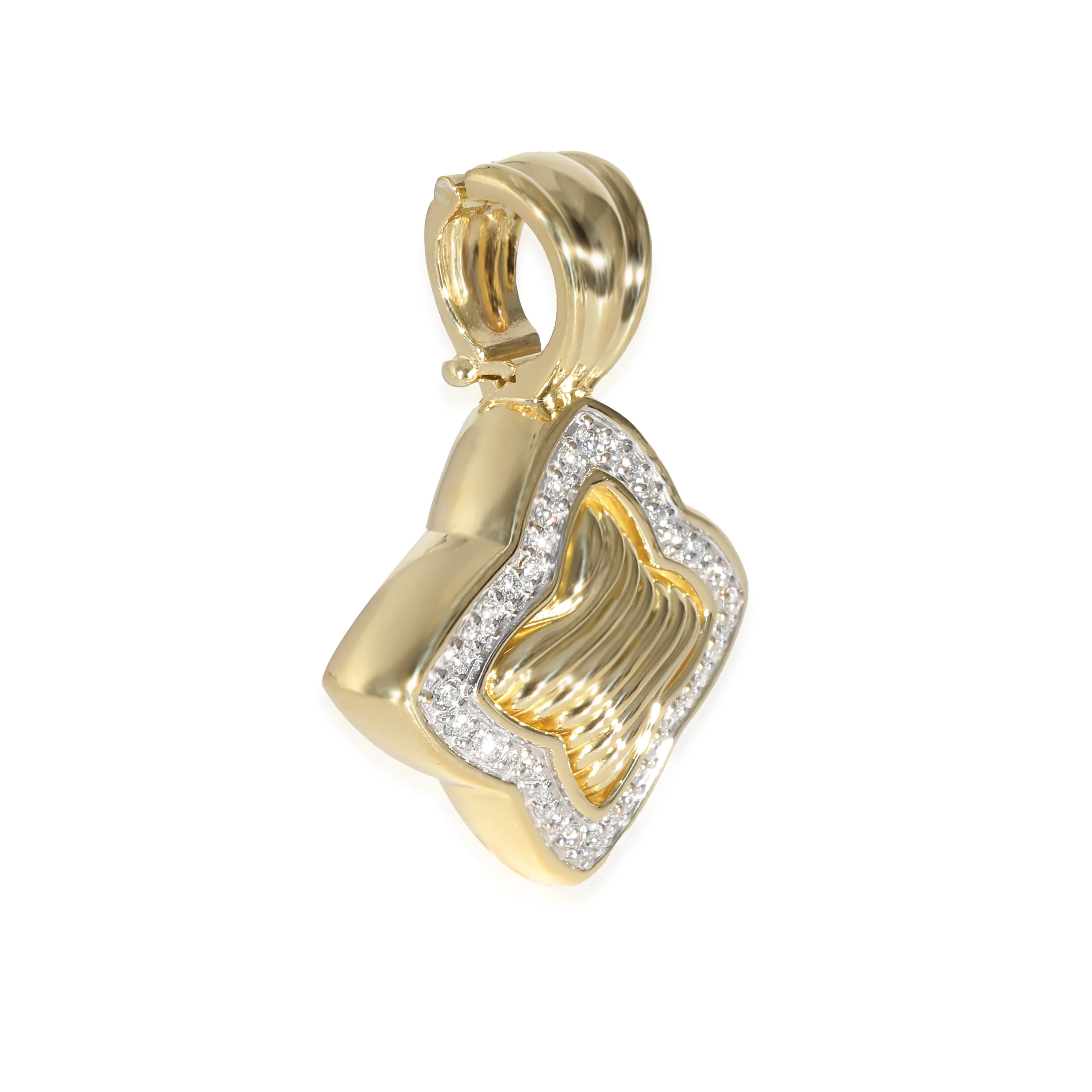 Quatrefoil Enhancer Pendant in 18k Yellow Gold 0.50 CTW - Image 2