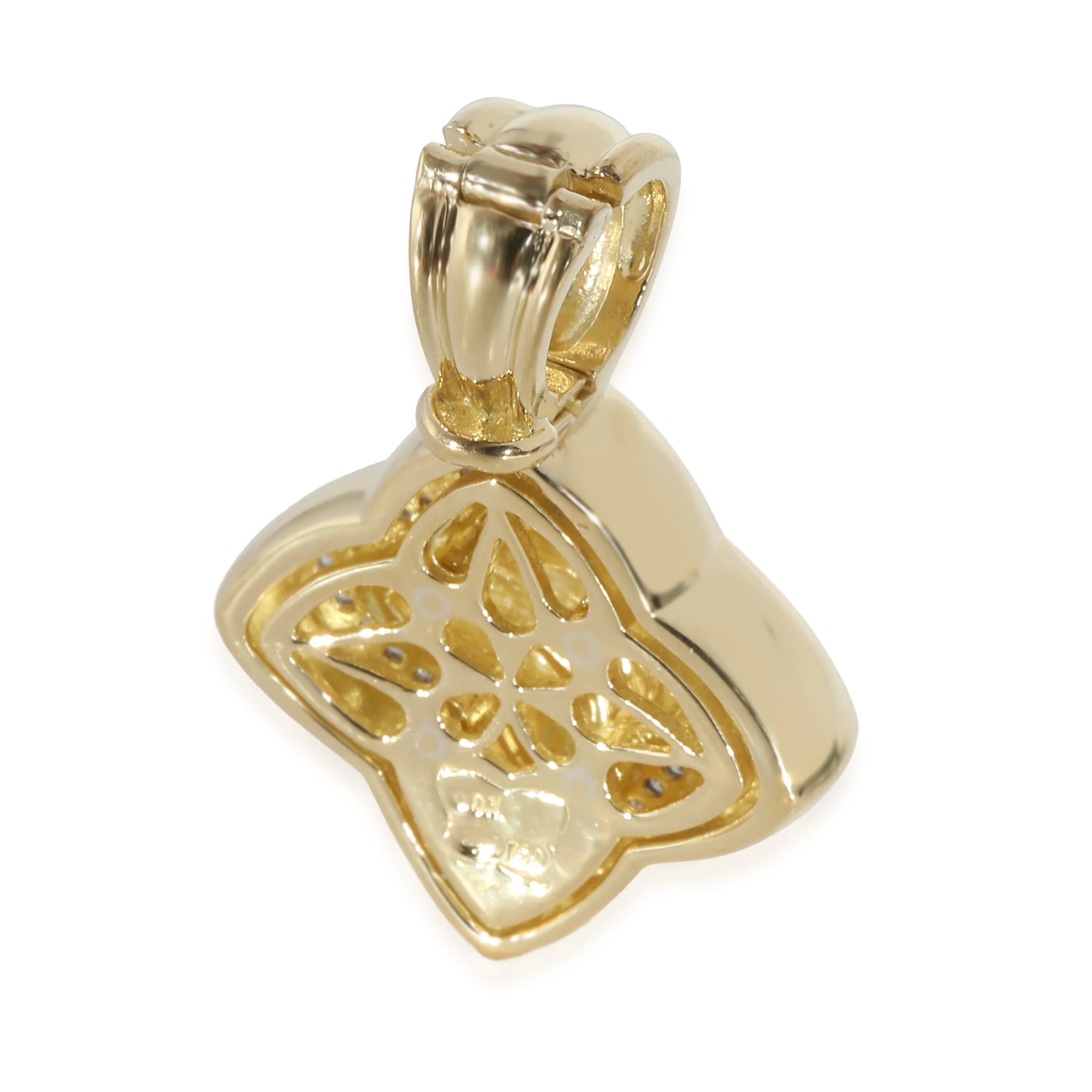 Quatrefoil Enhancer Pendant in 18k Yellow Gold 0.50 CTW - Image 3