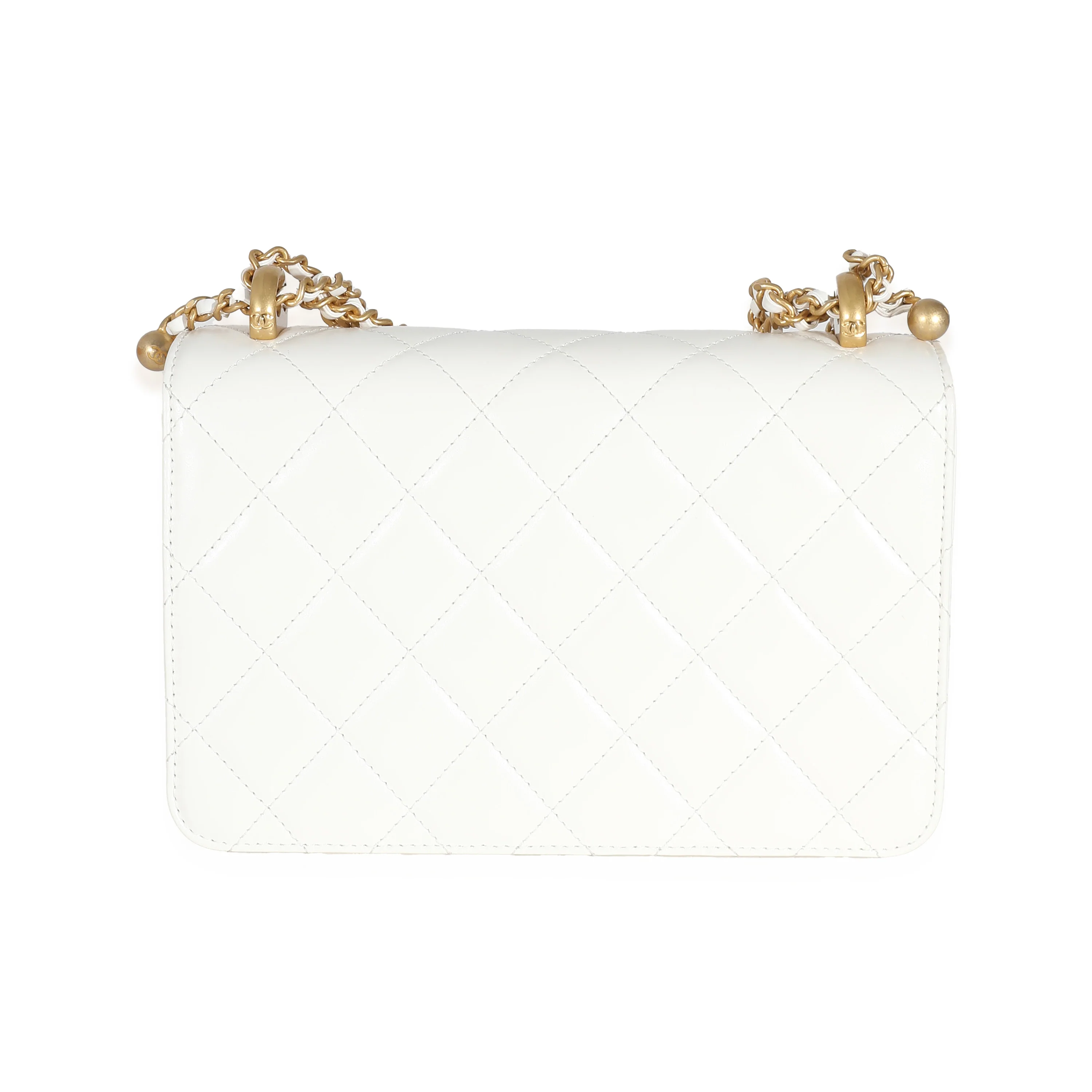 24C White Quilted Calfskin Mini Perfect Fit Flap Bag - Image 5