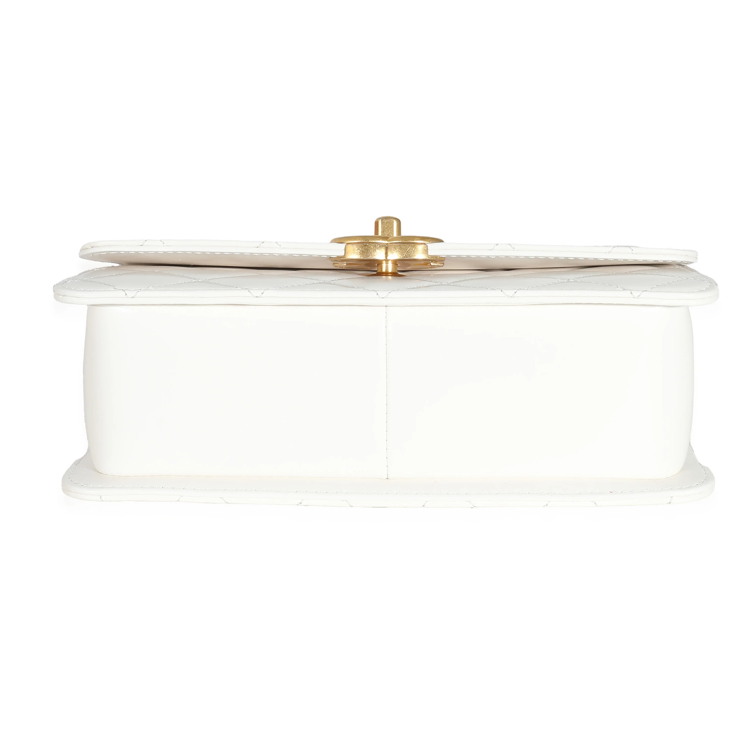 24C White Quilted Calfskin Mini Perfect Fit Flap Bag - Image 7