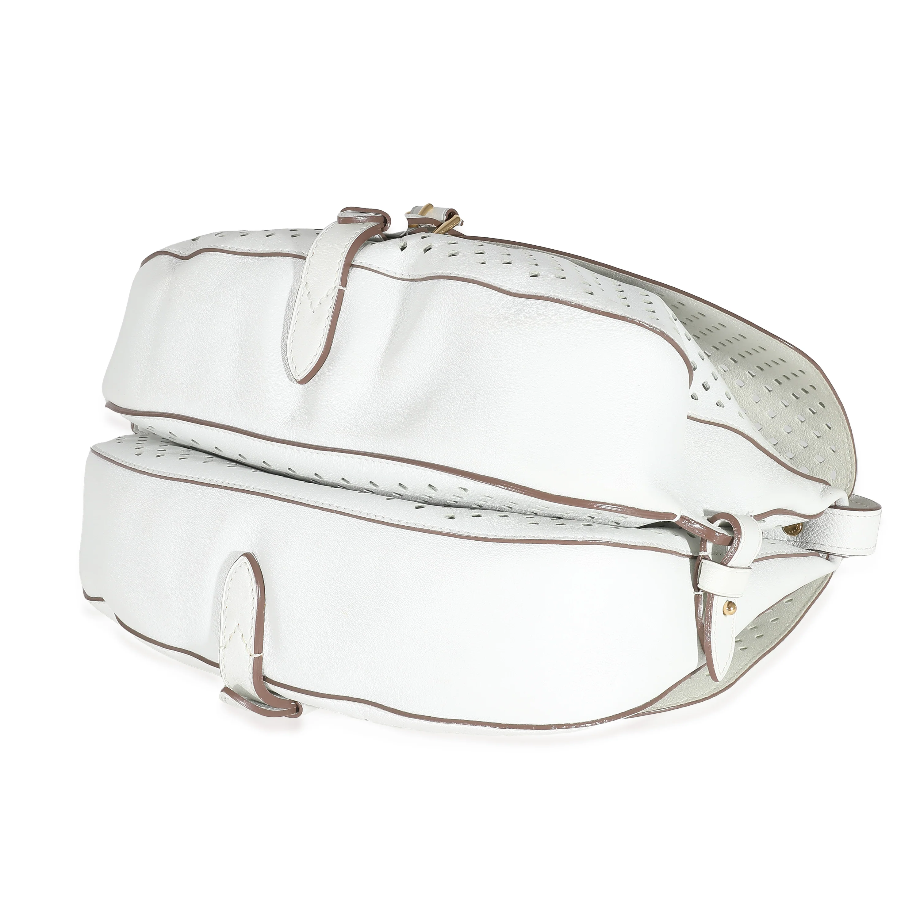 White Perforated Leather Sofia Coppola Flore Saumur - Image 6
