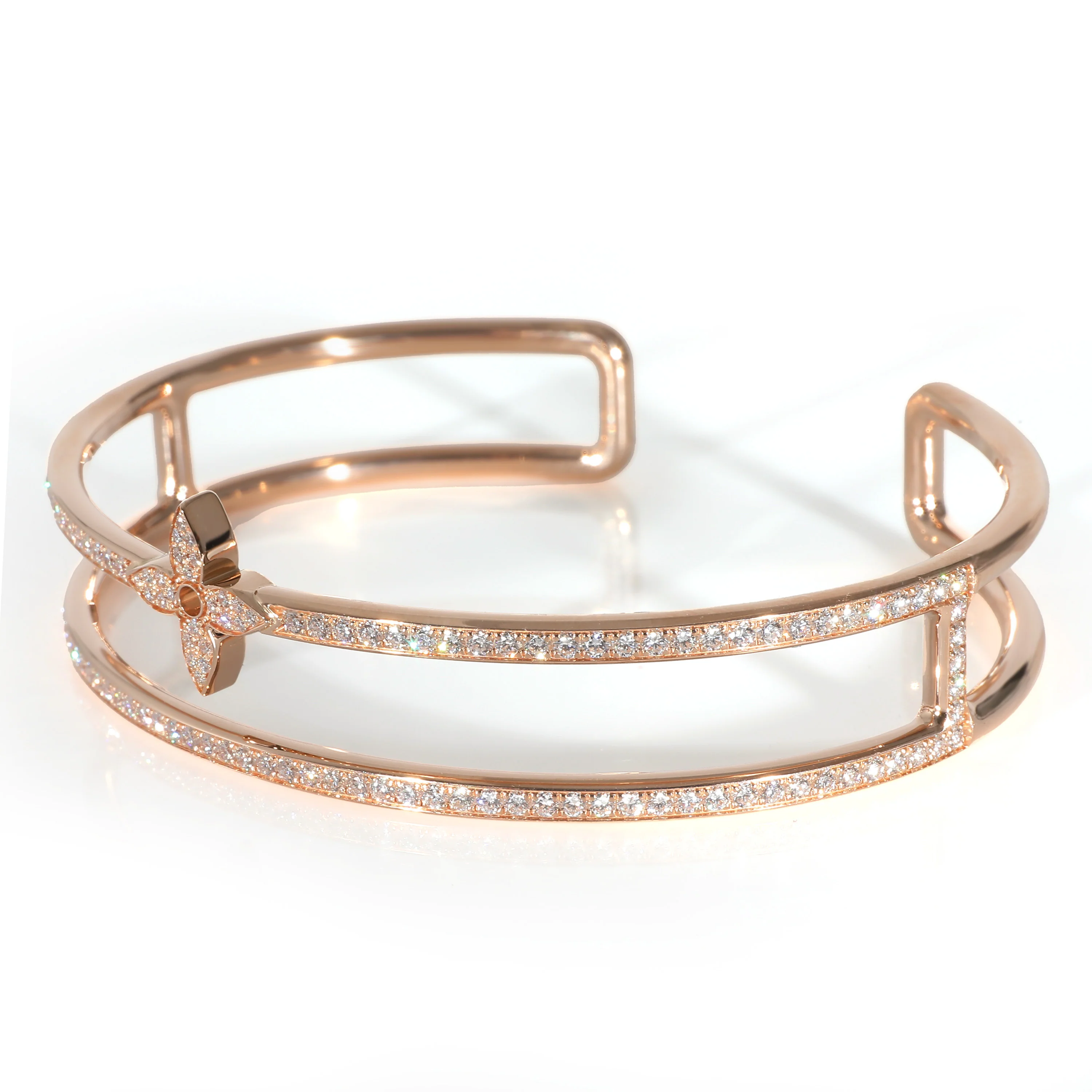 Louis Vuitton Idylle Blossom Bracelet with Diamonds in 18k Rose Gold 1.17 CTW - Image 2