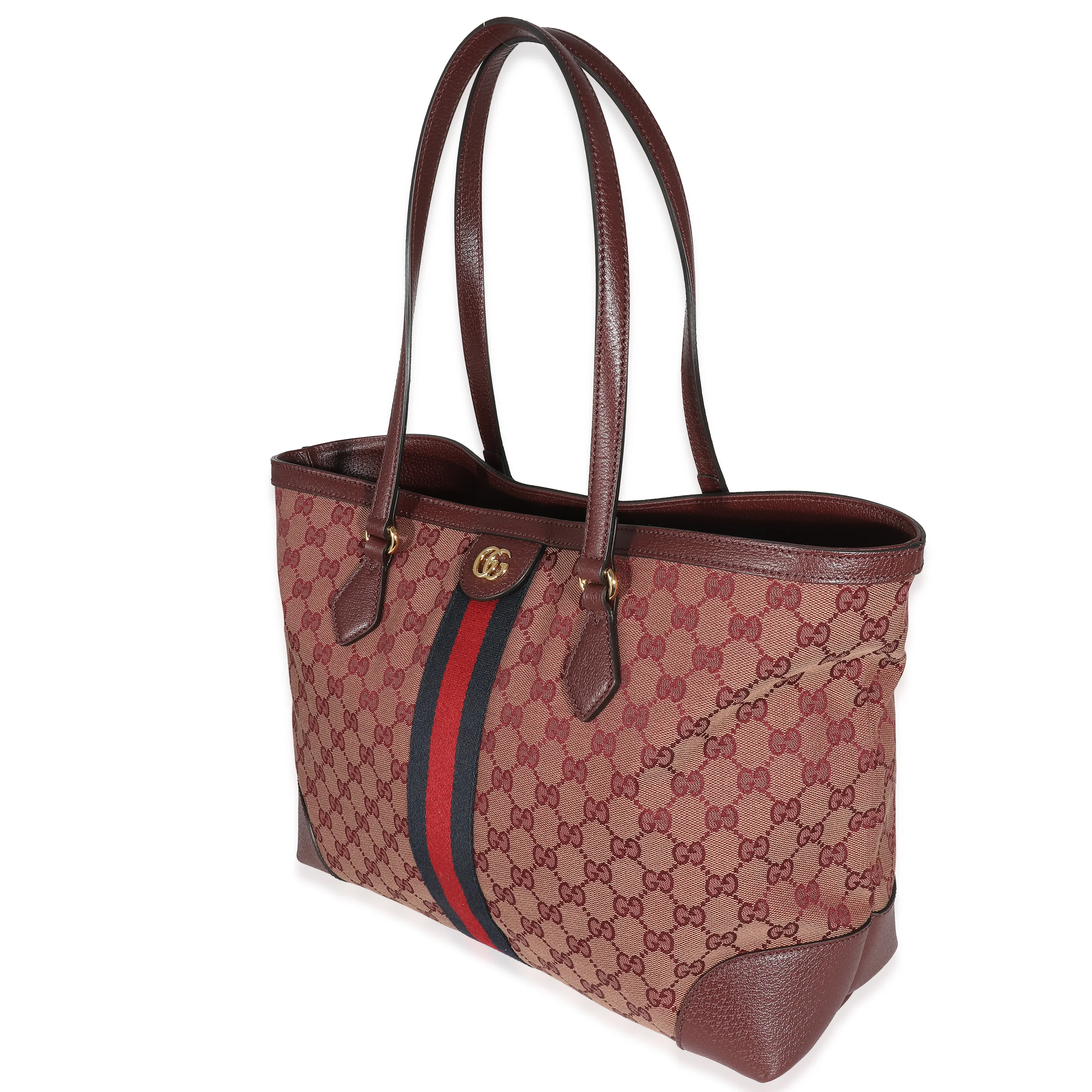 Burgundy GG Canvas Medium Ophidia Tote - Image 2