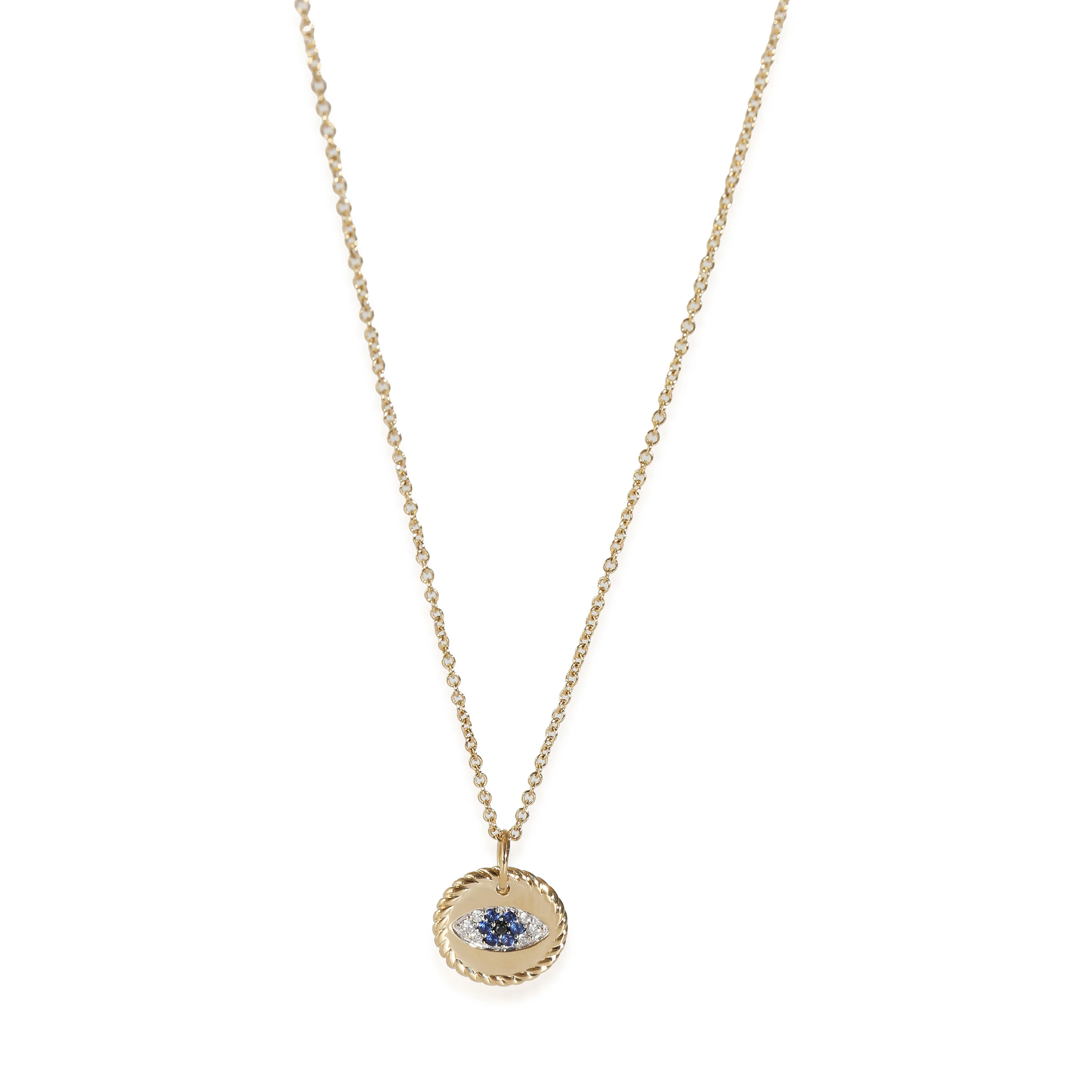 David Yurman Cable Collectibles Evil Eye Pendant in 18K Yellow Gold