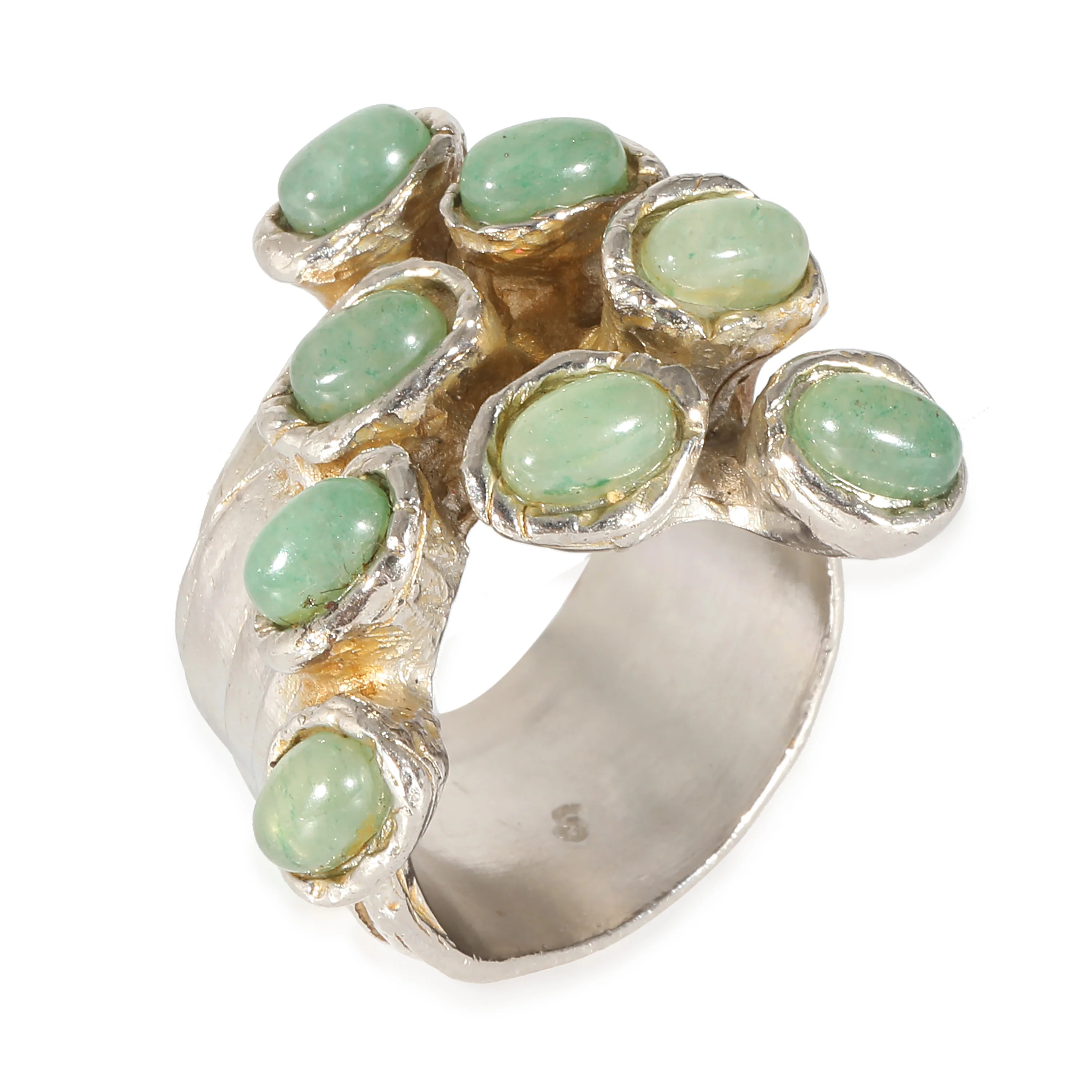 Yves Saint Laurent Arty Dots Silver Tone Ring - Image 3