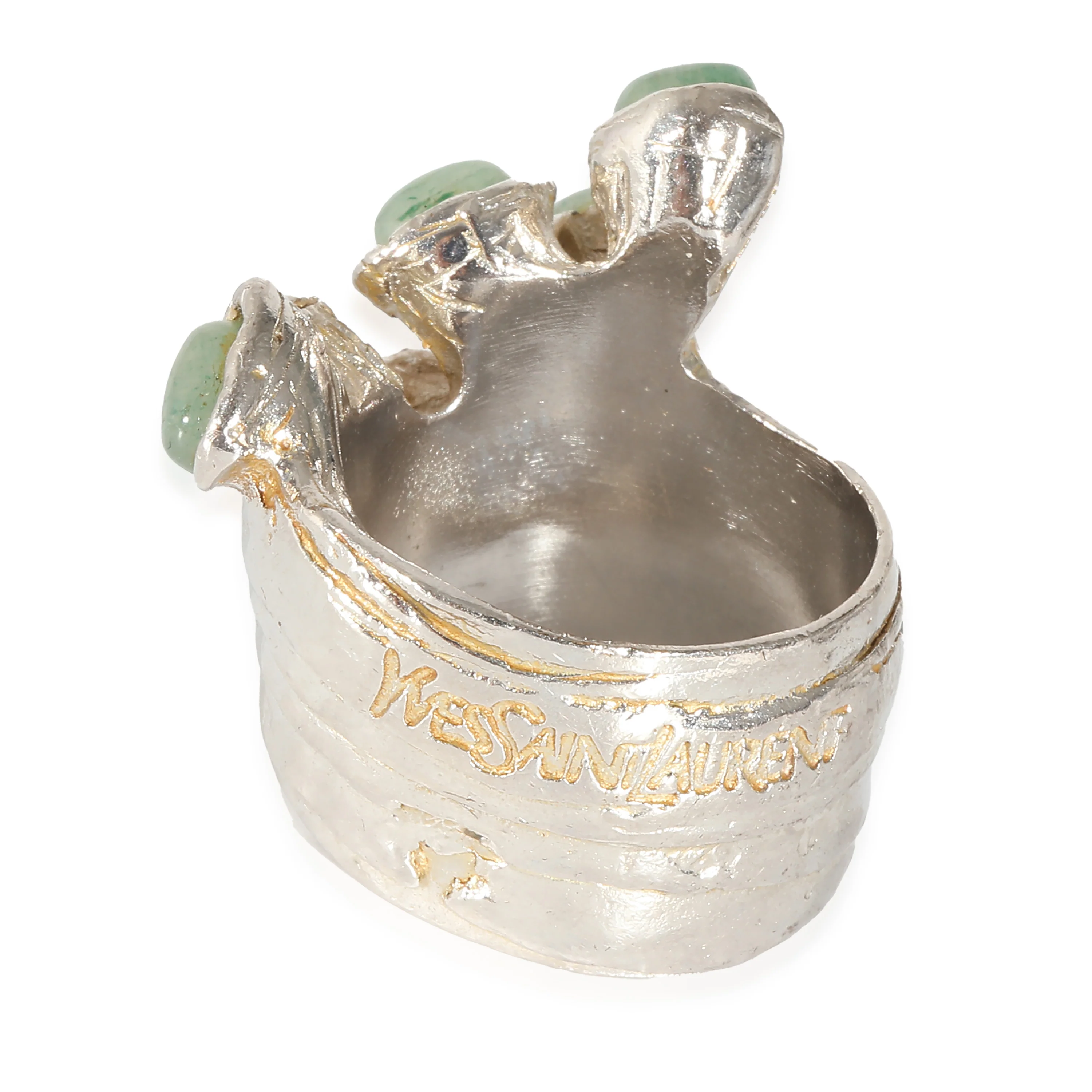 Yves Saint Laurent Arty Dots Silver Tone Ring - Image 4