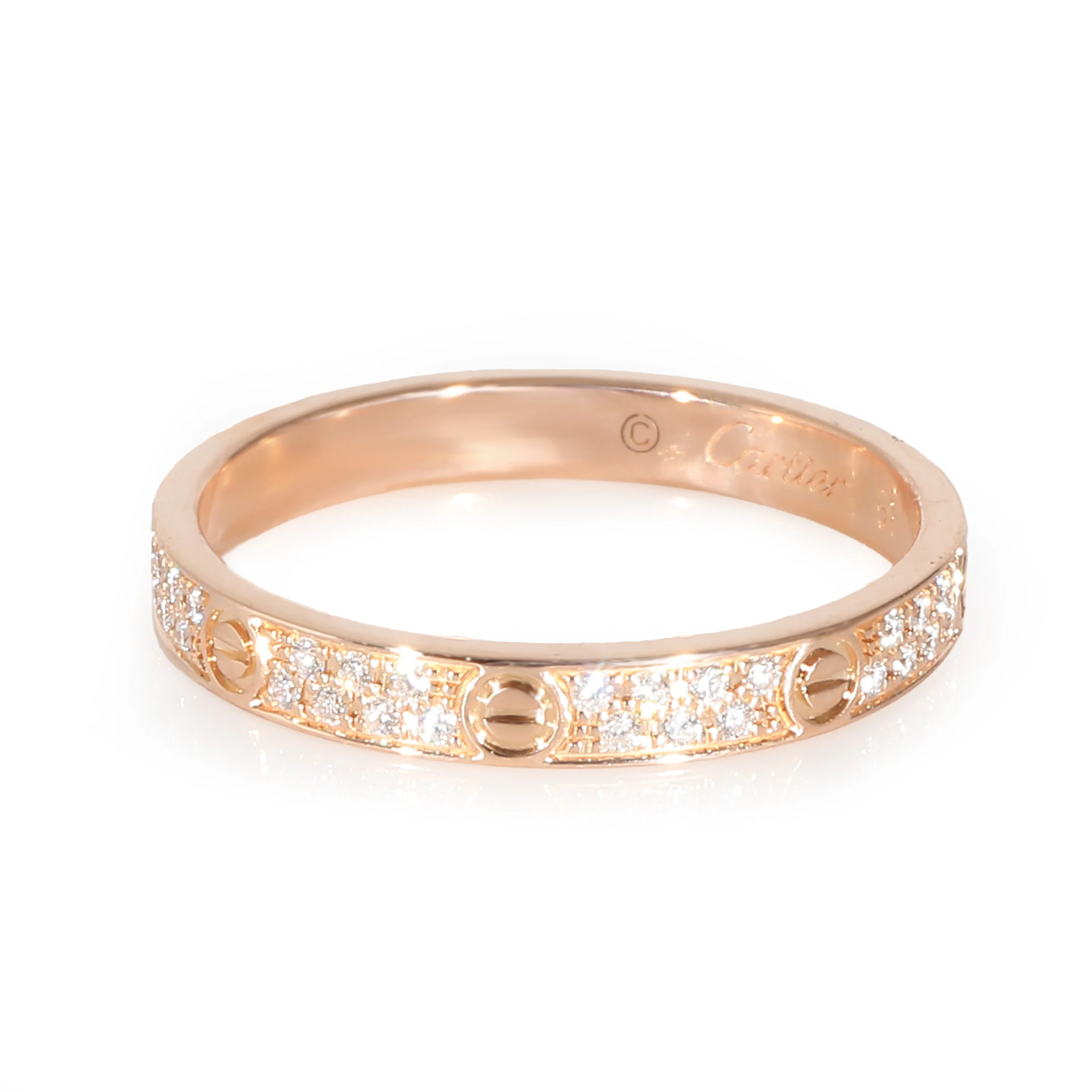 Cartier Love Ring, Small Model  in 18K Rose Gold 0.19 CTW - Image 2