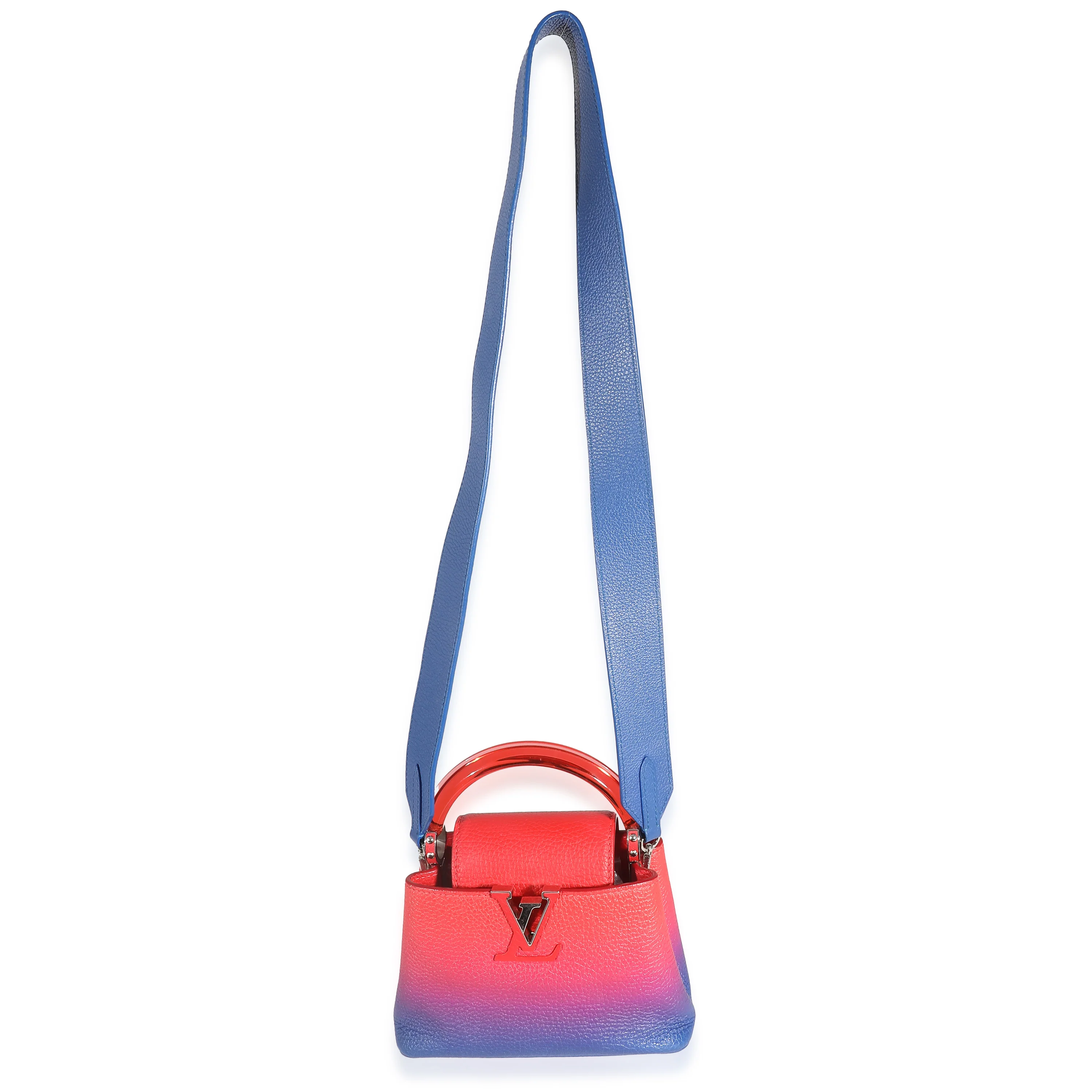 Blue Red Ombre Taurillon Mini Capucines - Image 7