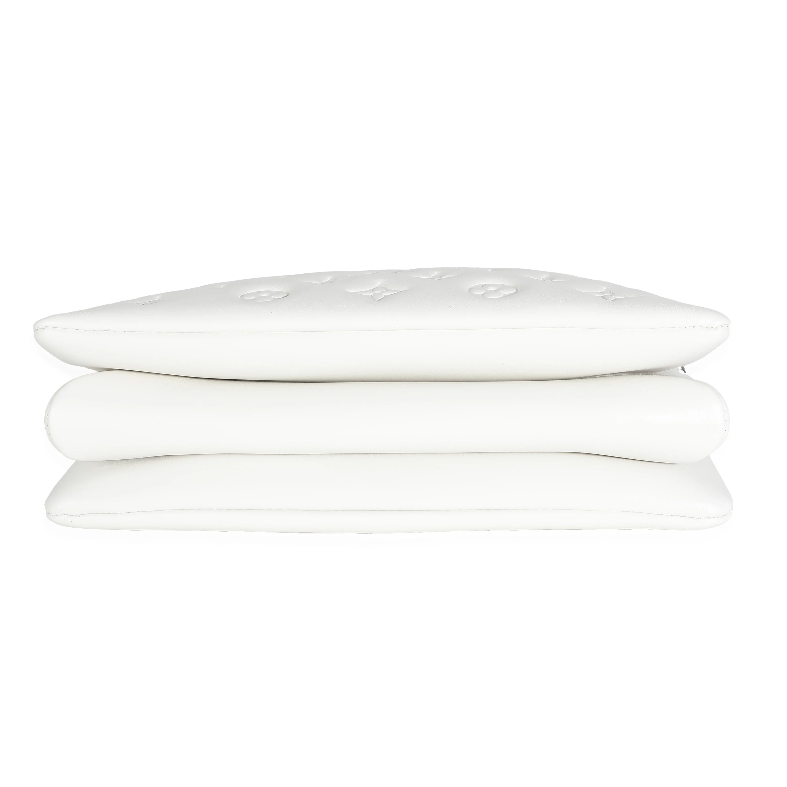 x YK White Monogram Embossed Puffy Lambskin Coussin PM - Image 5