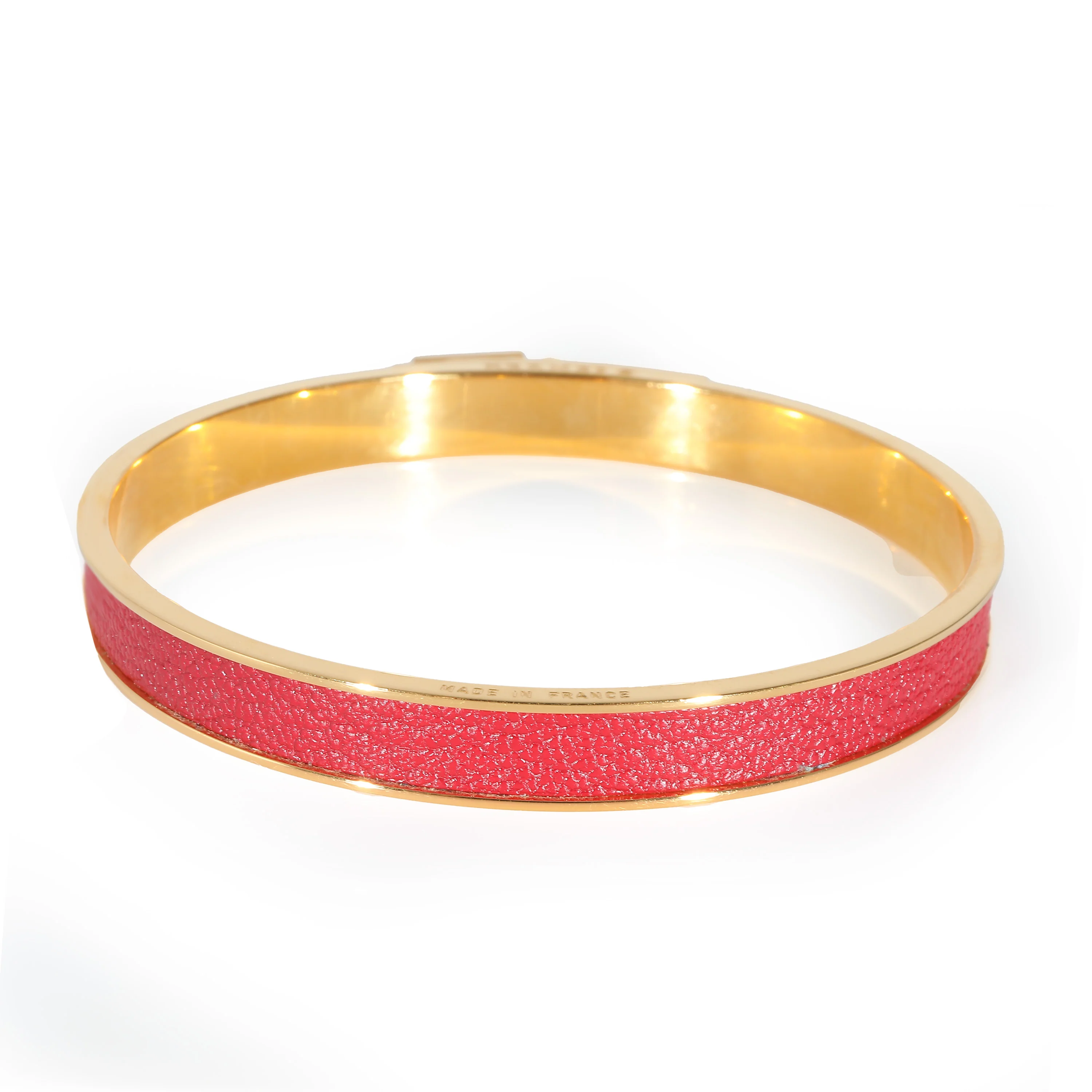 Kelly Vintage H Lock Red Leather Bangle - Image 4