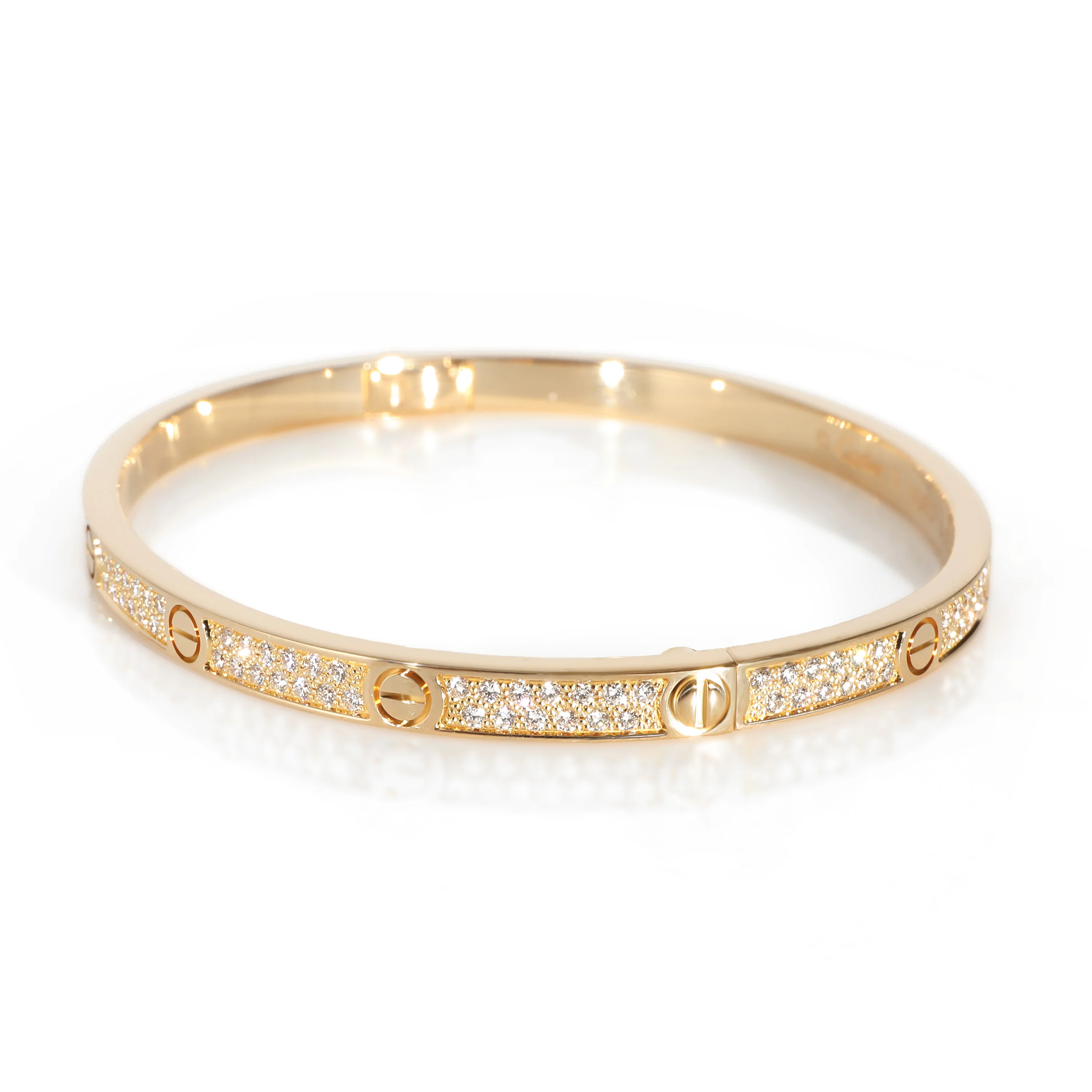 Love Bracelet, Small Model, Paved (Yellow Gold) - Image 2