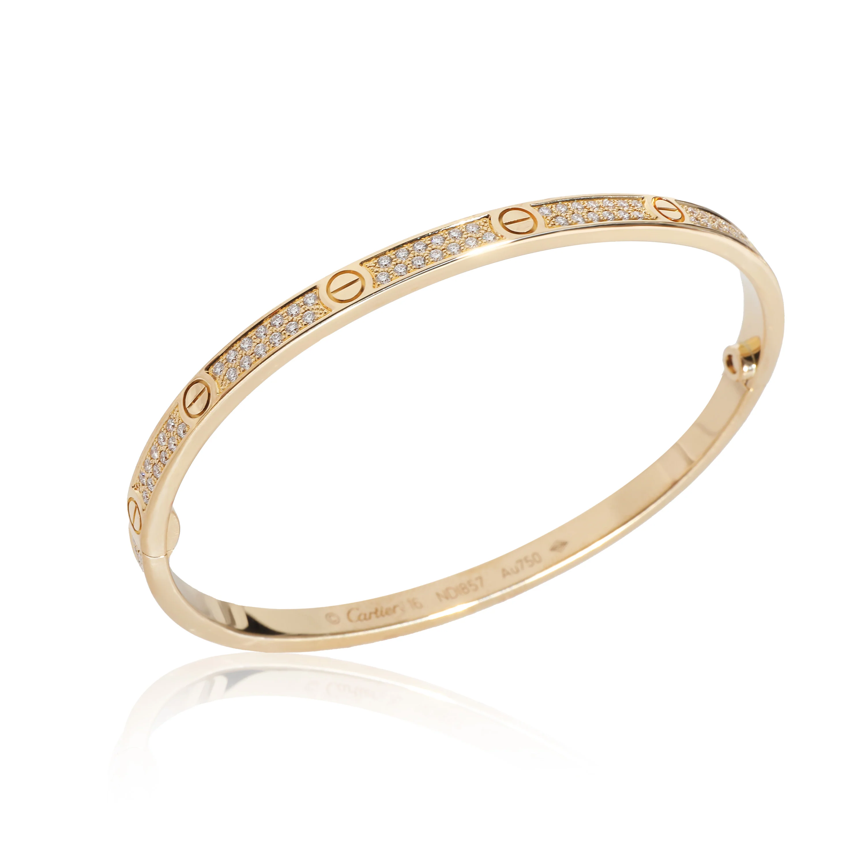 Love Bracelet, Small Model, Paved (Yellow Gold) - Image 3