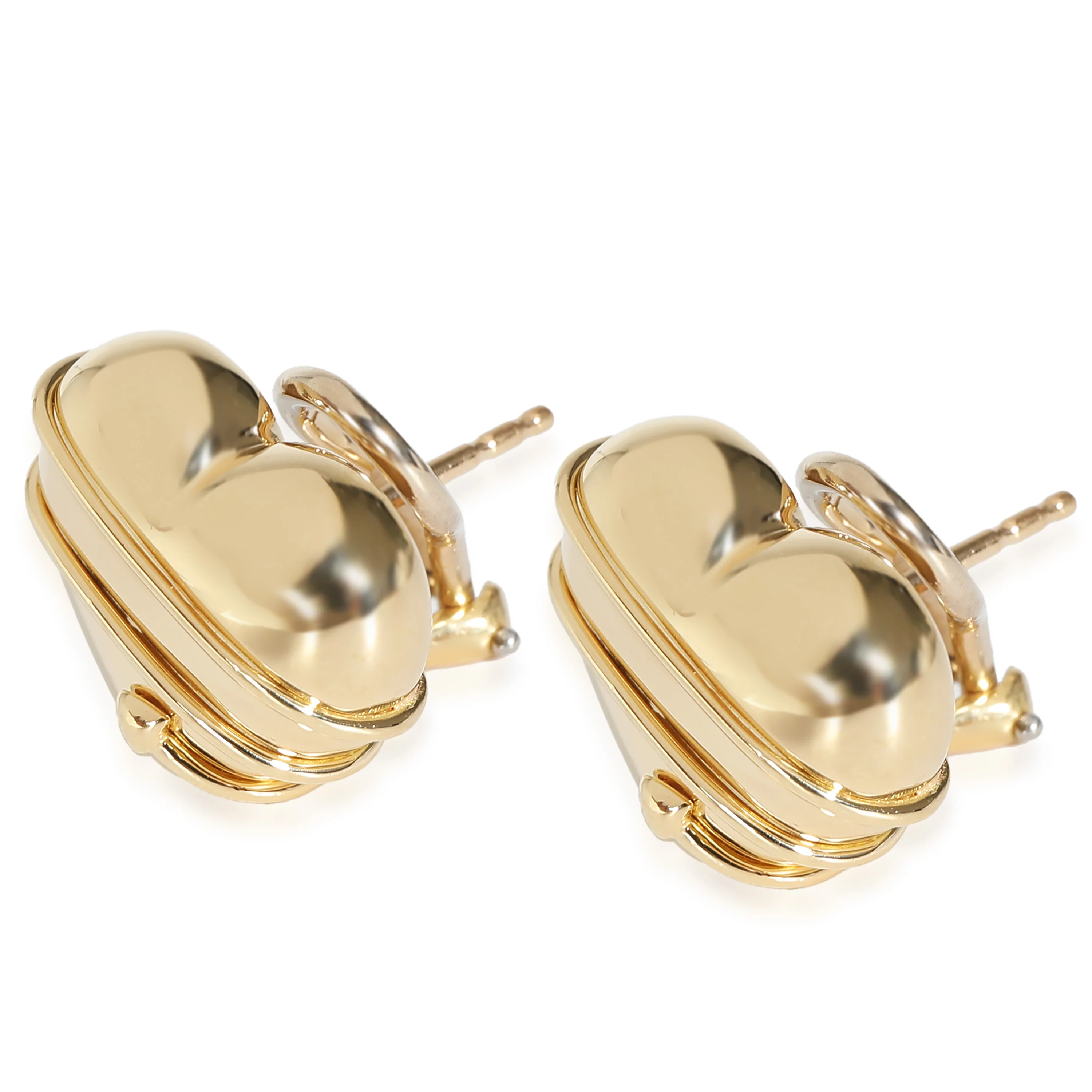 Vintage Arrow Wrapped Heart Earrings in 18K Yellow Gold - Image 2
