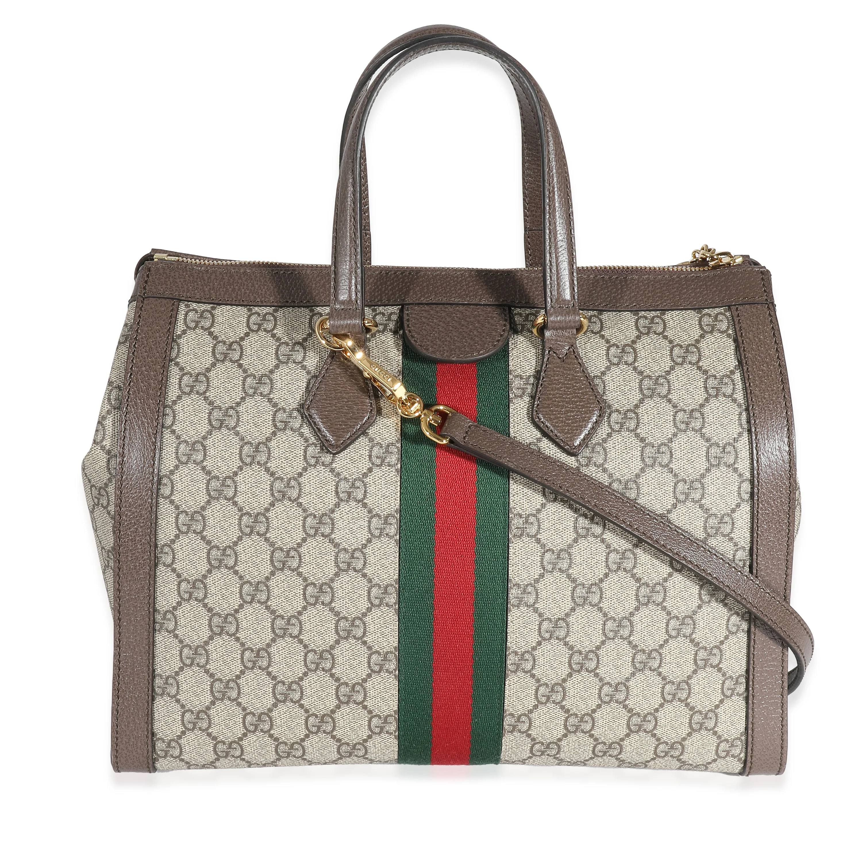 Gucci Beige GG Supreme Ophidia Medium Tote Bag - Image 5