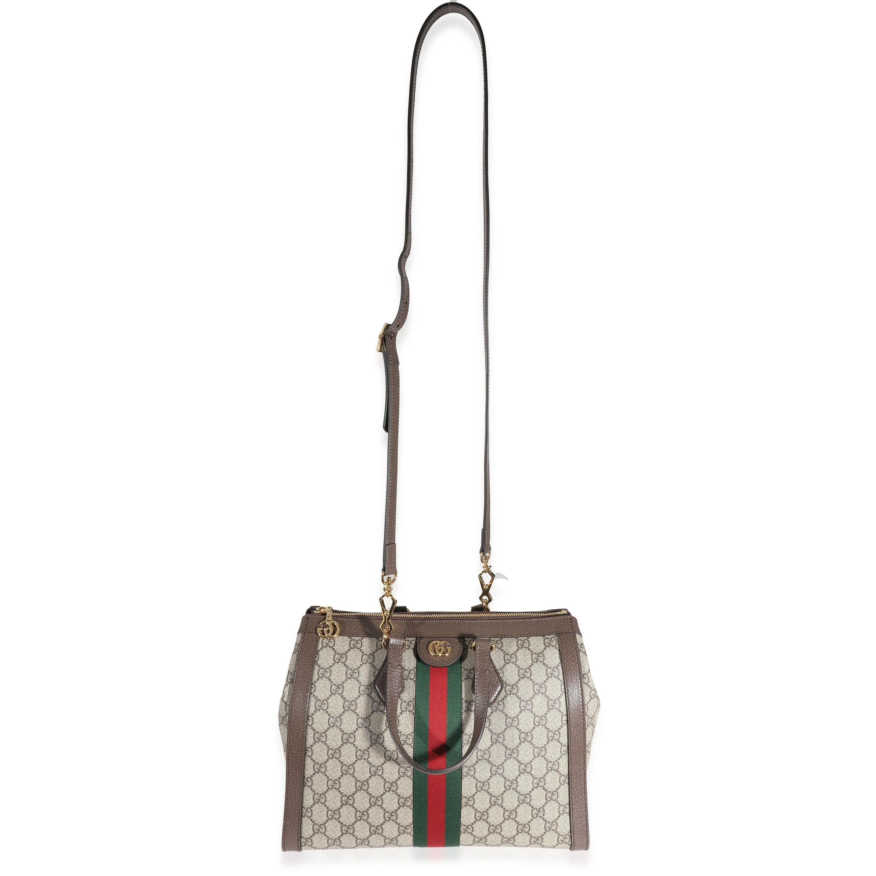 Gucci Beige GG Supreme Ophidia Medium Tote Bag - Image 7
