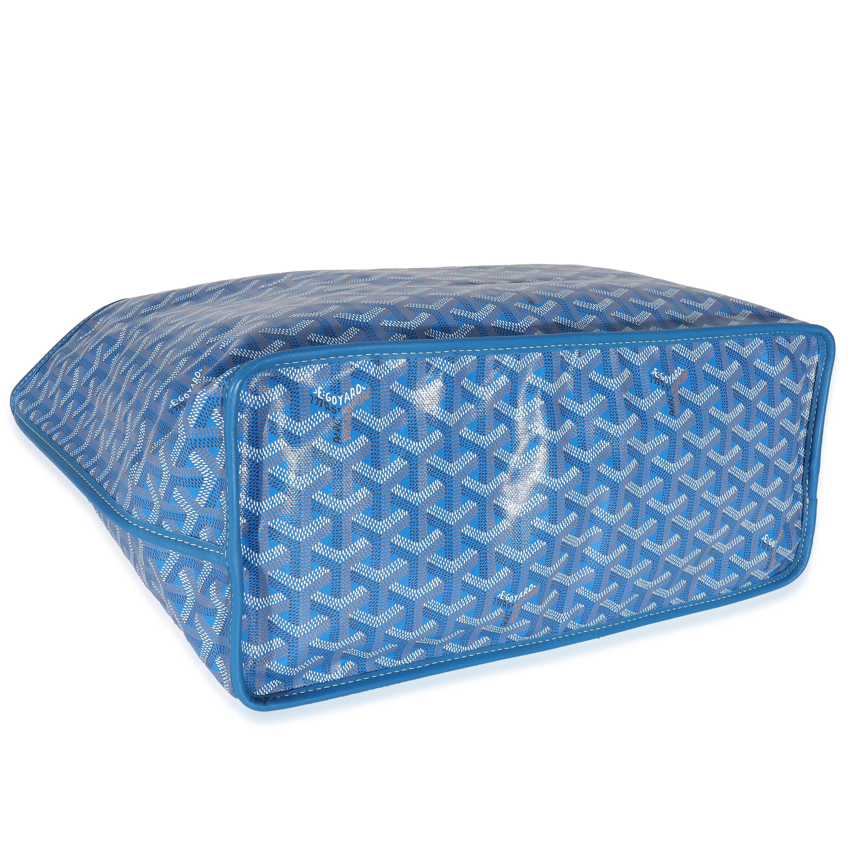 Goyard Blue Goyardine Canvas Reversible Anjou PM - Image 4