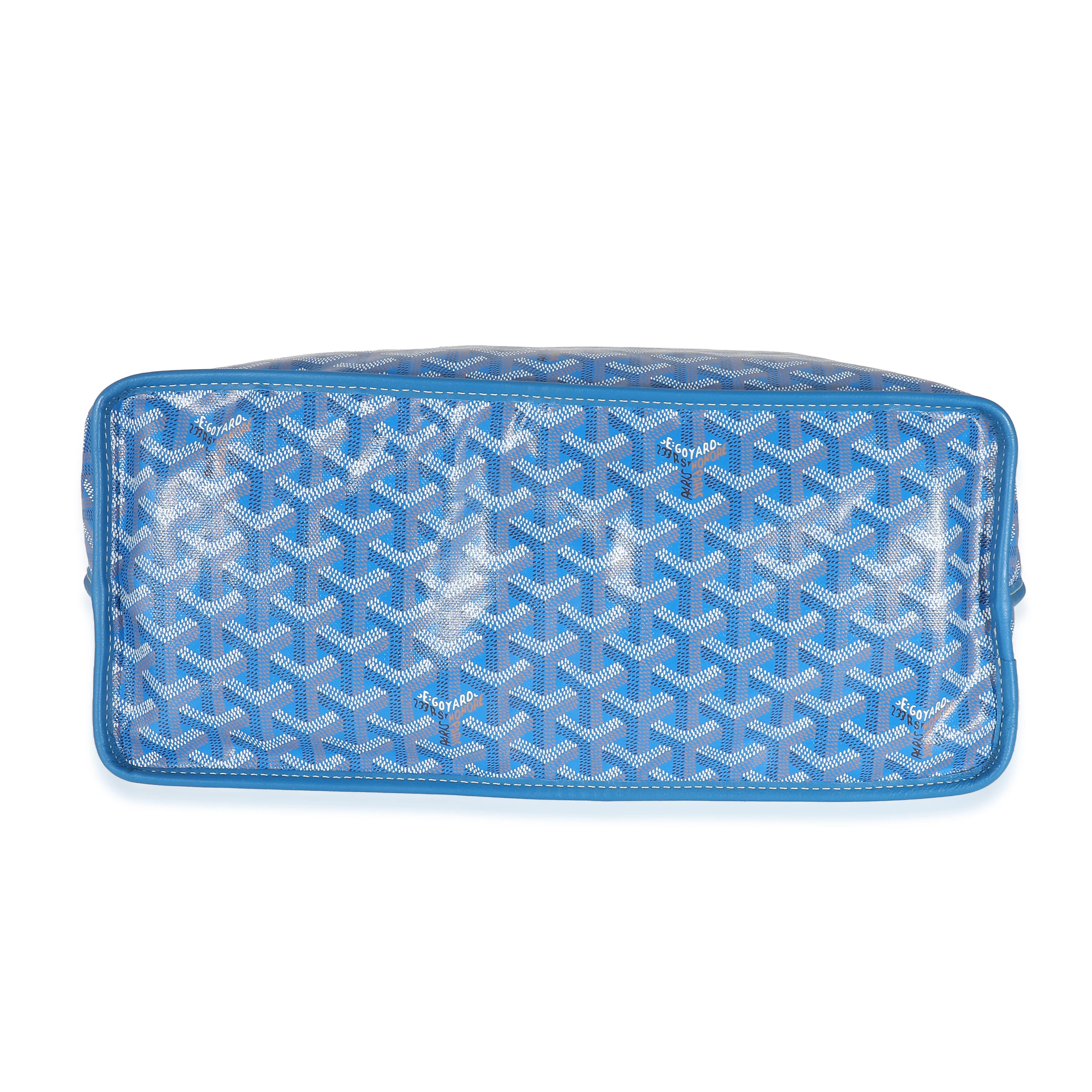 Goyard Blue Goyardine Canvas Reversible Anjou PM - Image 7