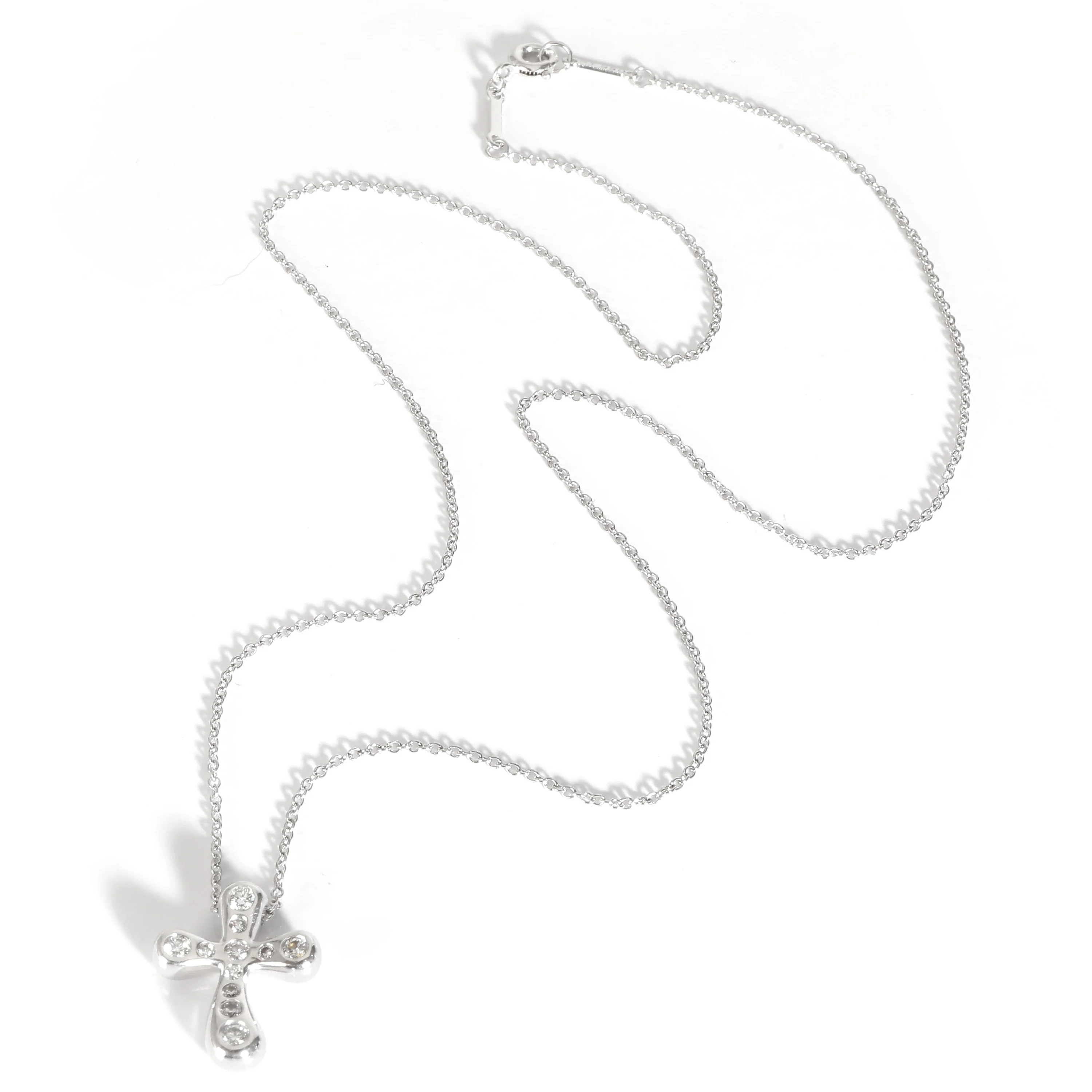 Elsa Peretti Cross Pendant in  Platinum 0.25 CTW - Image 2
