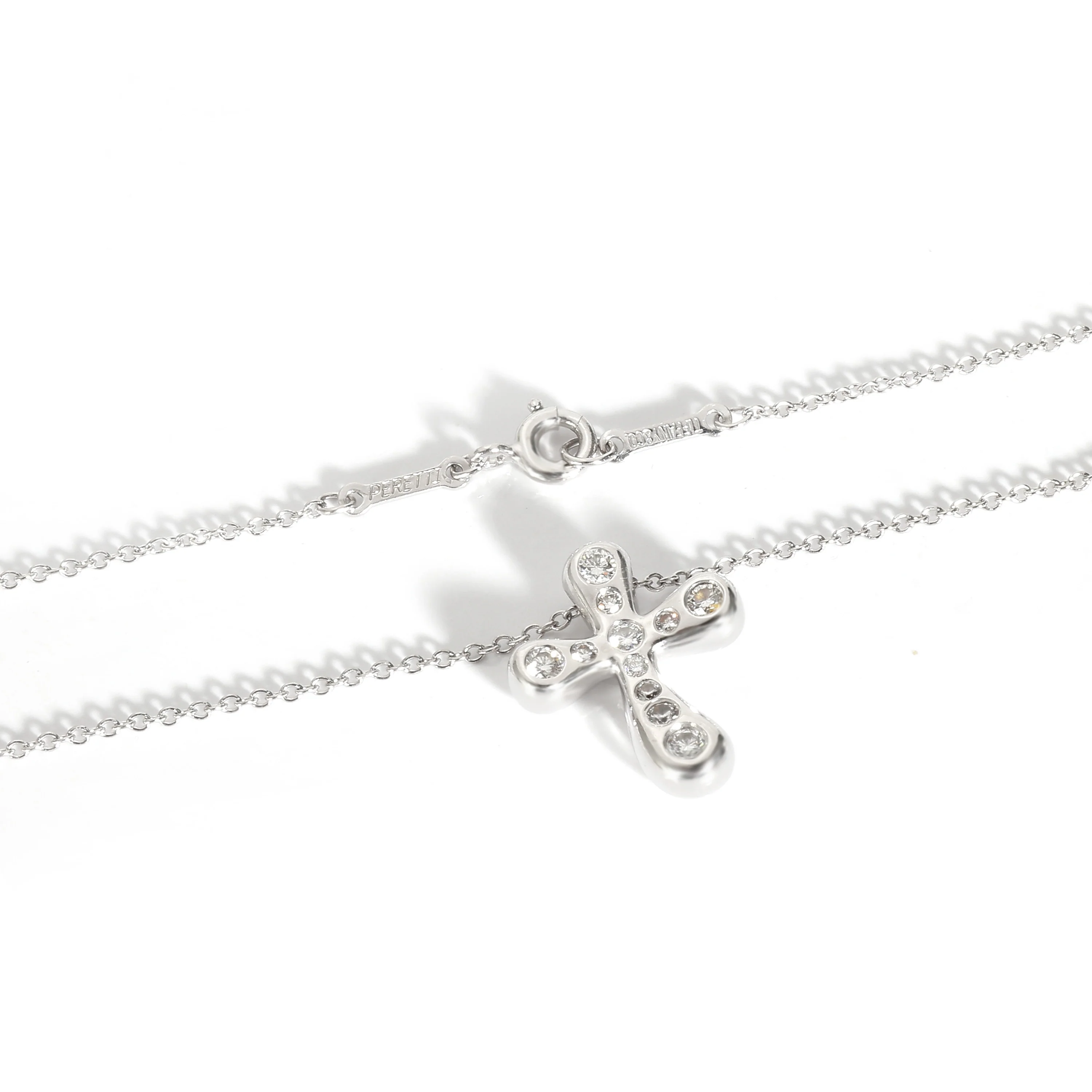 Elsa Peretti Cross Pendant in  Platinum 0.25 CTW - Image 3