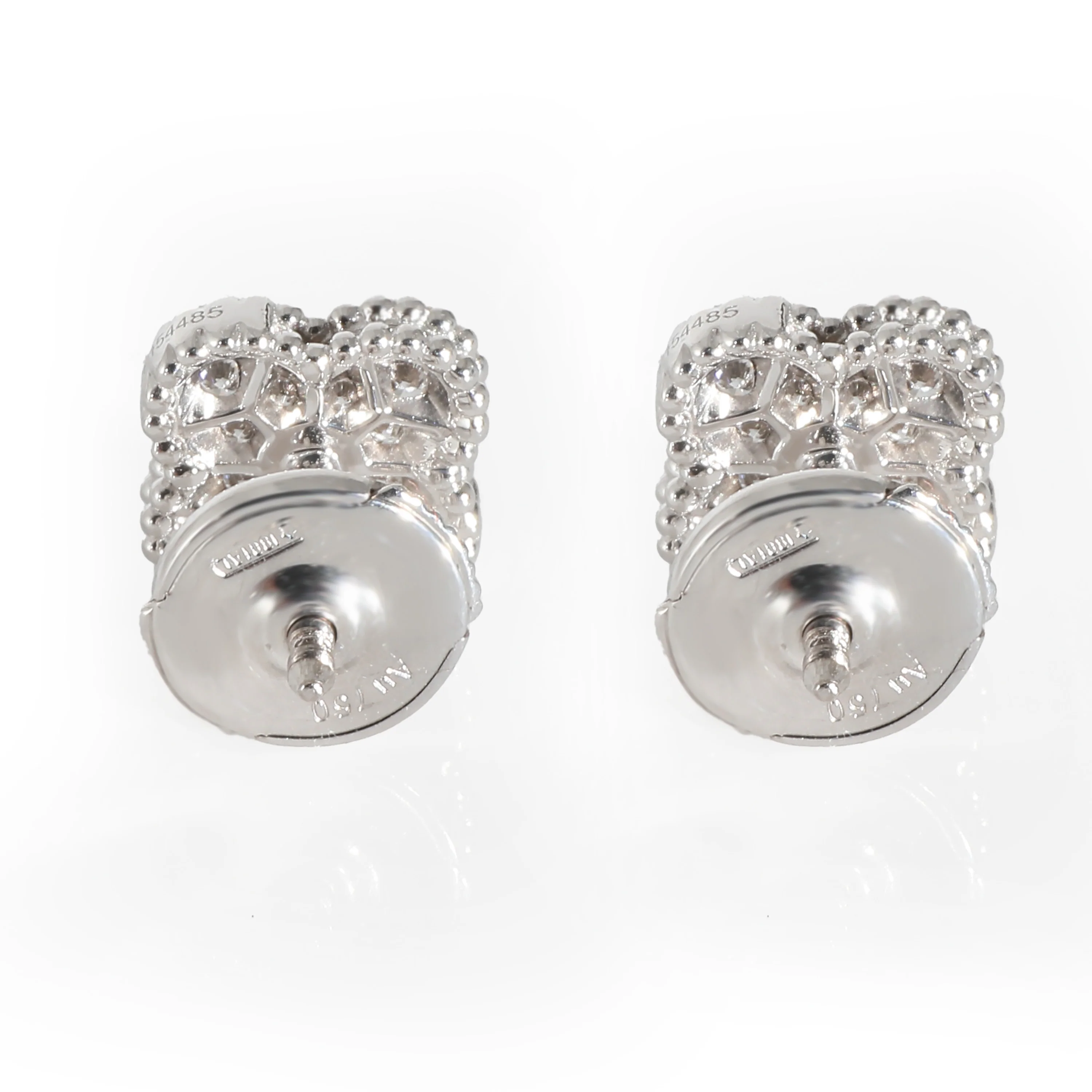 Alhambra Earrings in 18k White Gold 0.16 CTW - Image 3